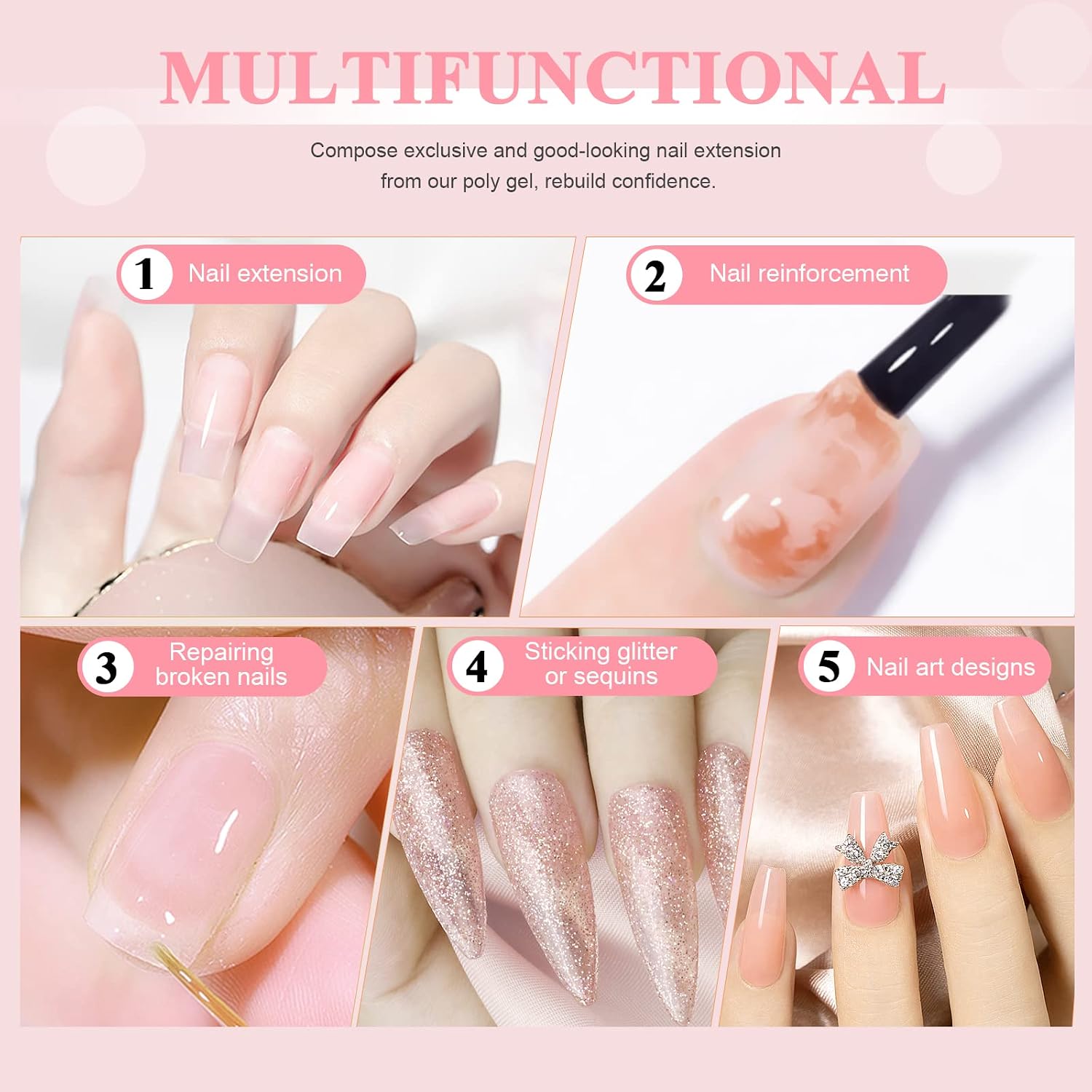 Thumbnail 6 de Saviland Poly Nail Extension Gel 100ml Transparent
