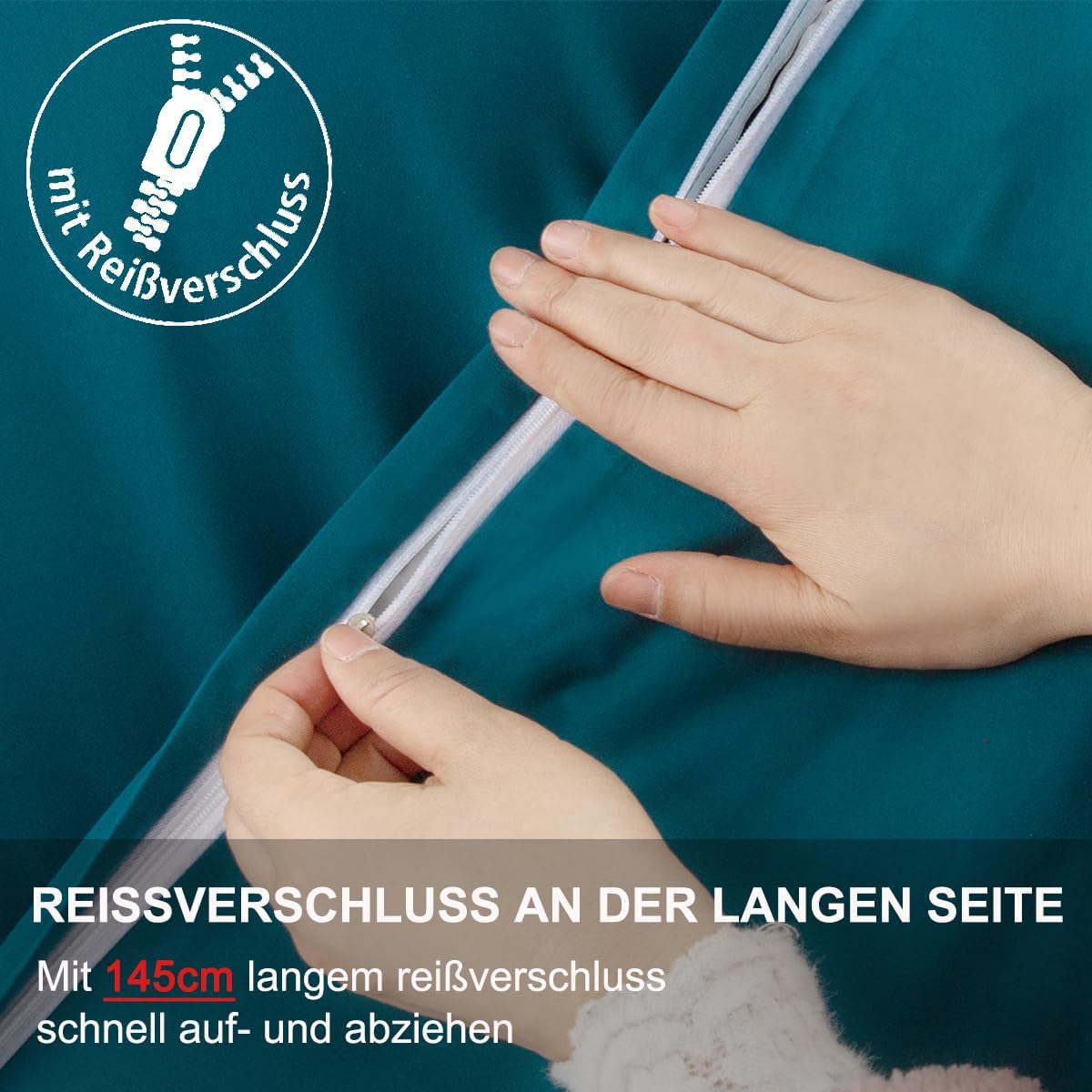 Thumbnail 4 de Beqnat Kissenbezug 40x40 2er Set Petrol