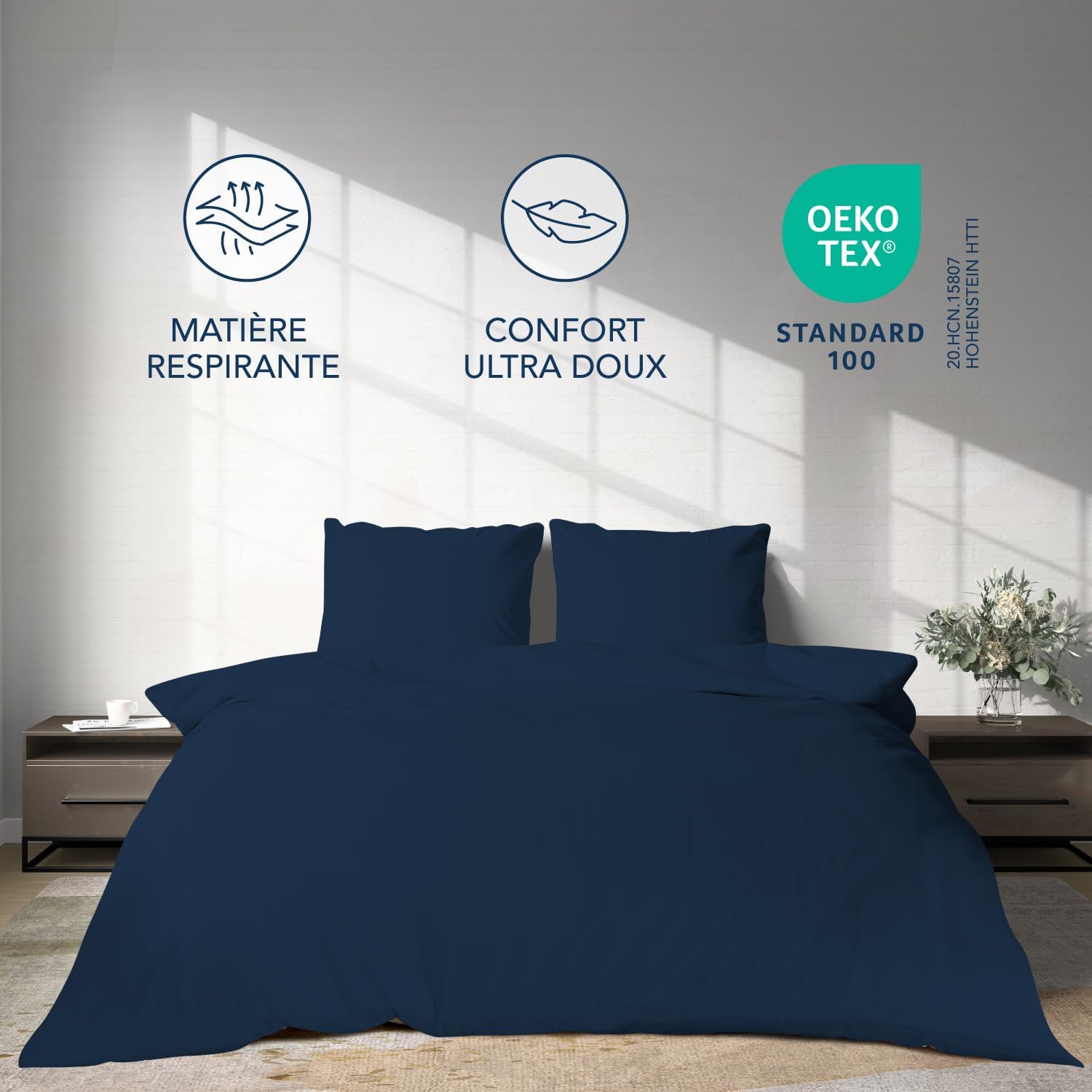 Thumbnail 3 de Dreamzie Parure de Lit 140x190 – 4 Pièces en Microfibre OEKO-TEX
