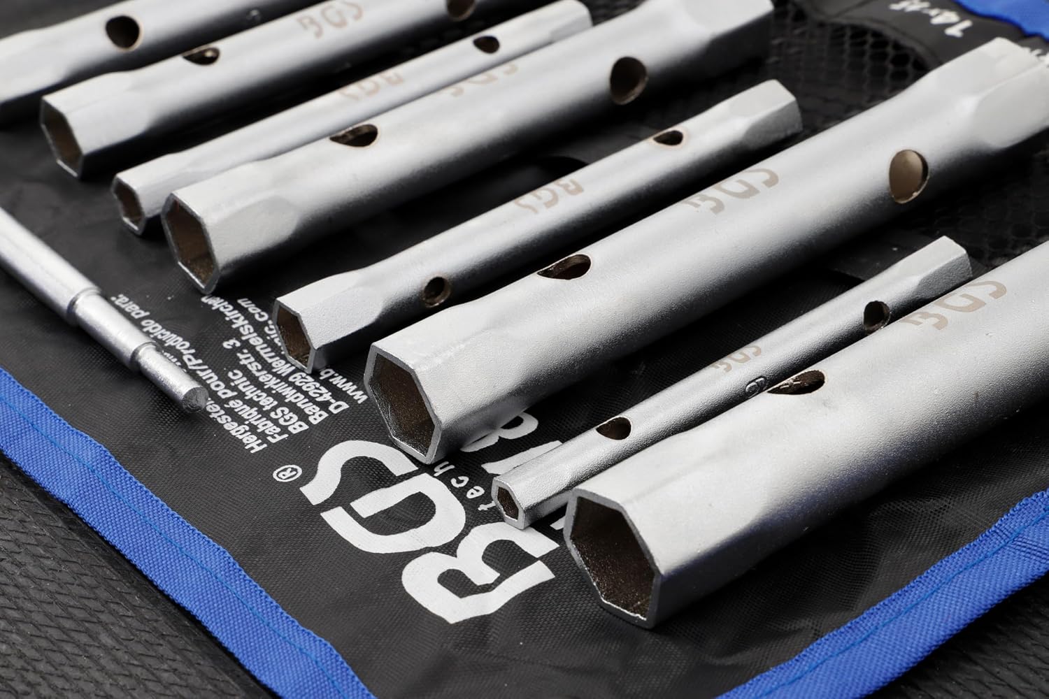 Detalle de BGS Technic 1218 rörhylsnyckelsats, 9 delar, 6 x 7–20 x 22 mm