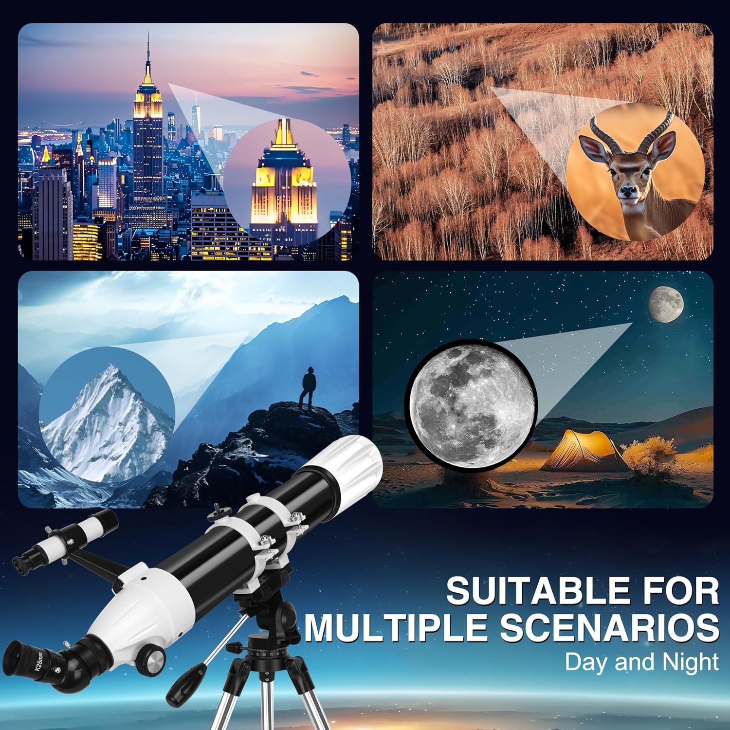 Thumbnail 6 de 90mm Aperture 900mm Refractor Telescope for Adults