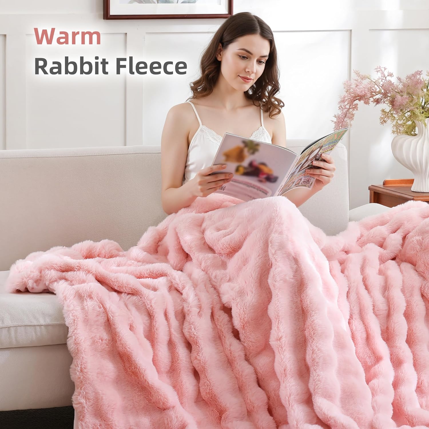 Thumbnail 3 de Smoofy Faux Fur Throw Blanket 50" x 60" 🛋