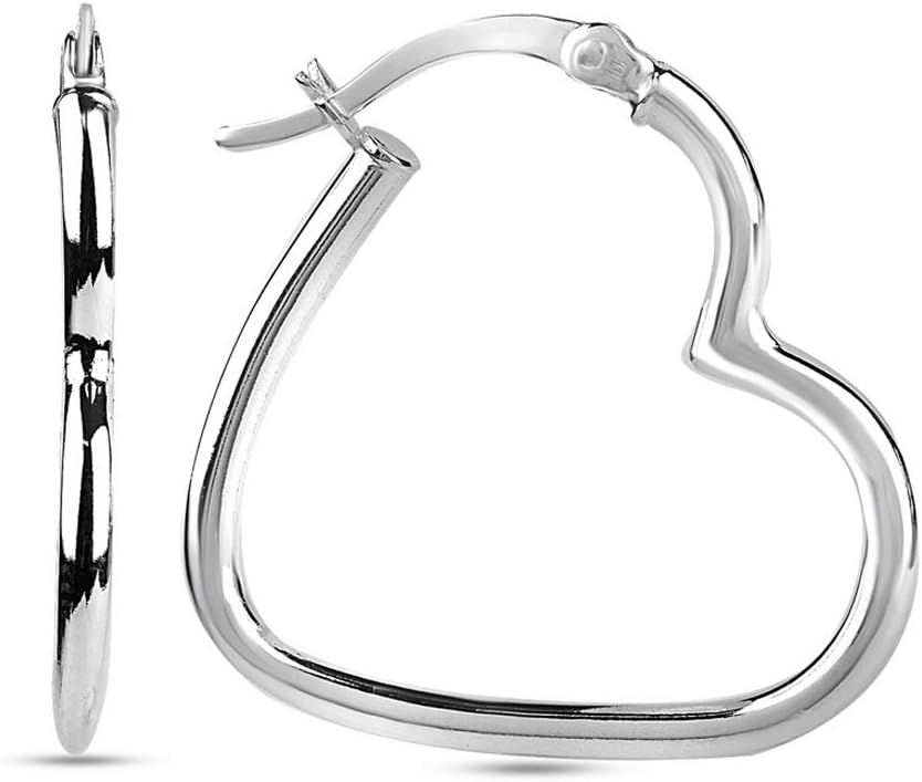 Detalle de LeCalla 925 Sterling Silber Herz Creolen 23×28 mm