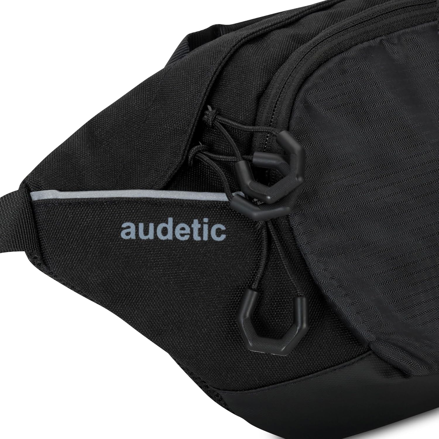 Detalle 2 de AUDETIC Marsupio uomo e donna nero Drip: bum bag grande da 2 litri, idrorepellente