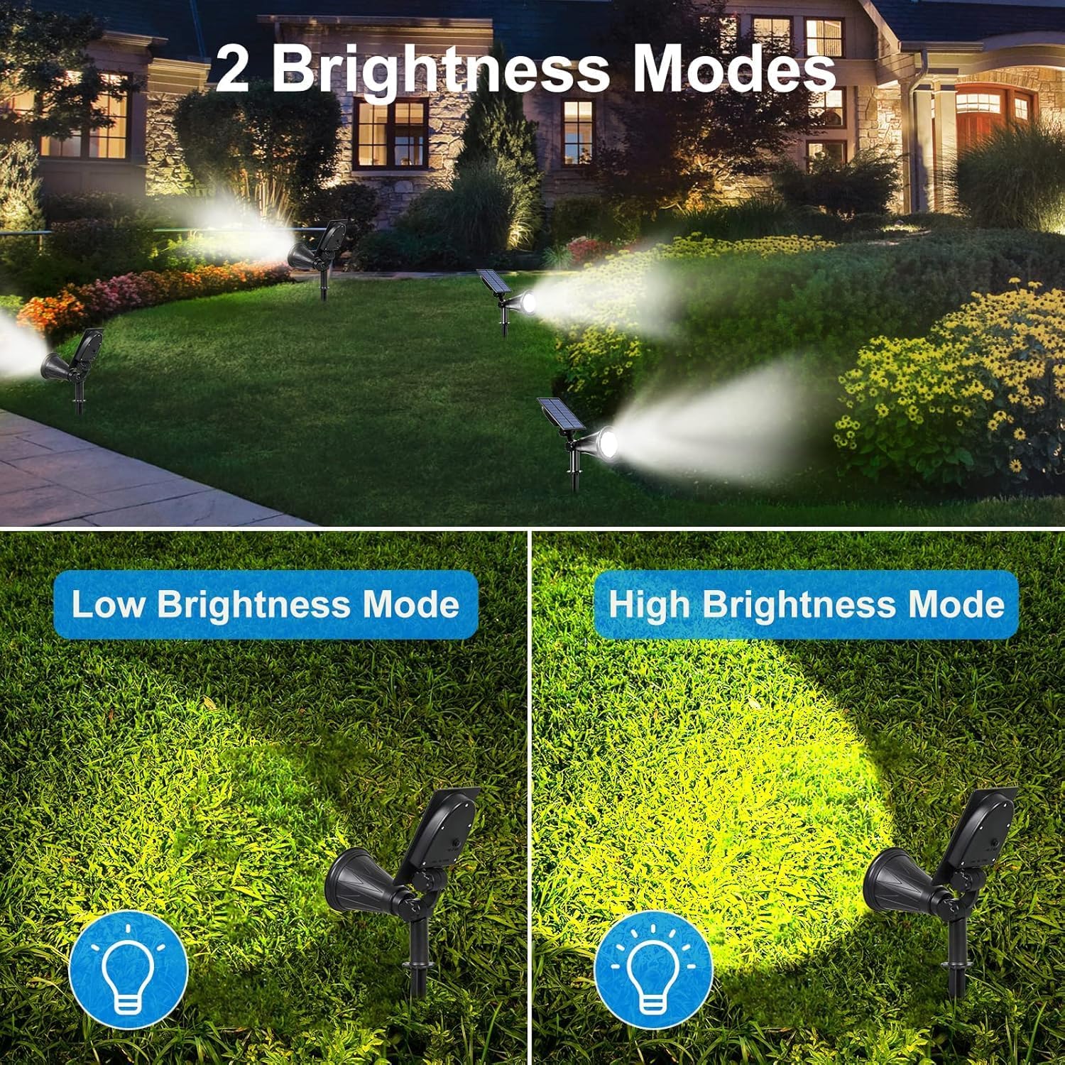 Thumbnail 3 de T-SUN LED Solar Spotlight 2-Pack (180° adjustable) – Waterproof outdoor security lights for gardens