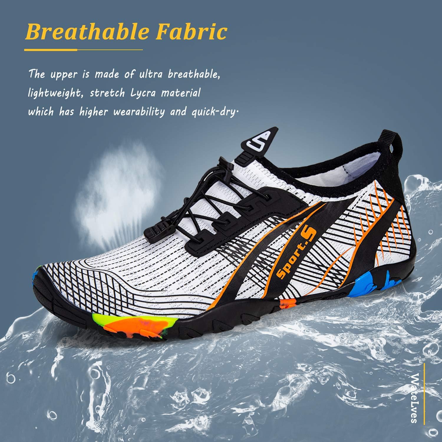 Detalle de WateLves Water Shoes: Quick-Dry Beach Shoes for Men and Women