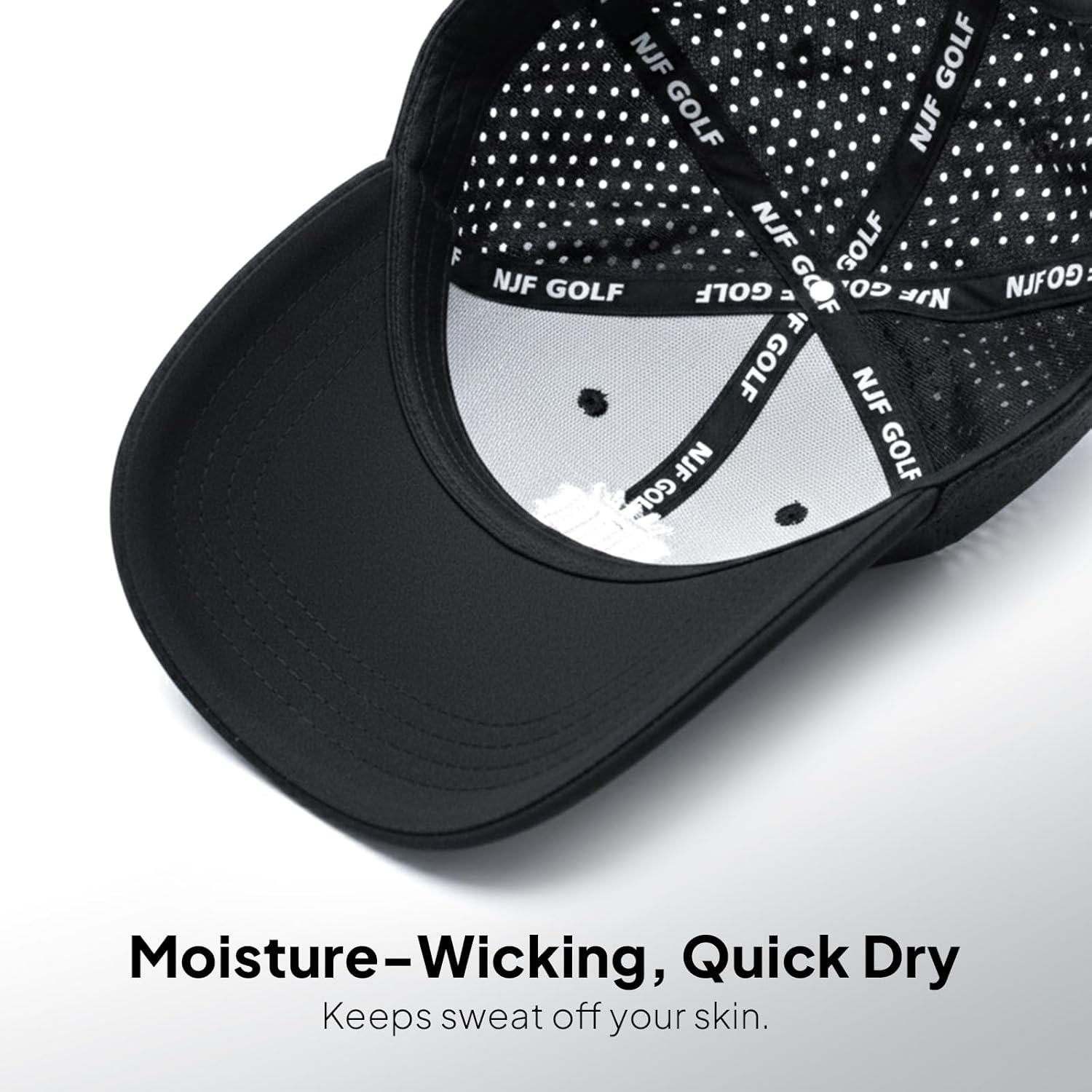 Detalle de NJF Golf Hat Men: Breathable Adjustable Rope Hook-and-Loop Cap with Tee Holder