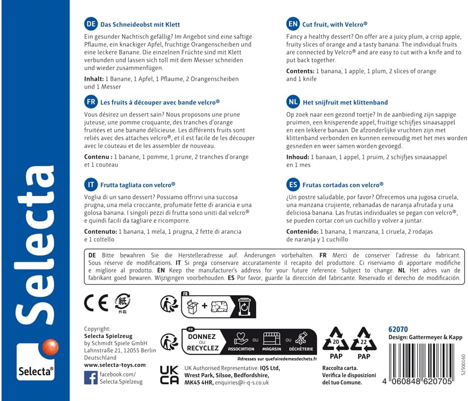 Detalle 2 de Selecta 62070 Obstsalat Klettspielzeug