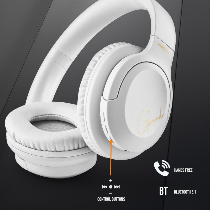 Detalle de NGS Artica Greed White Auriculares inalámbricos Bluetooth