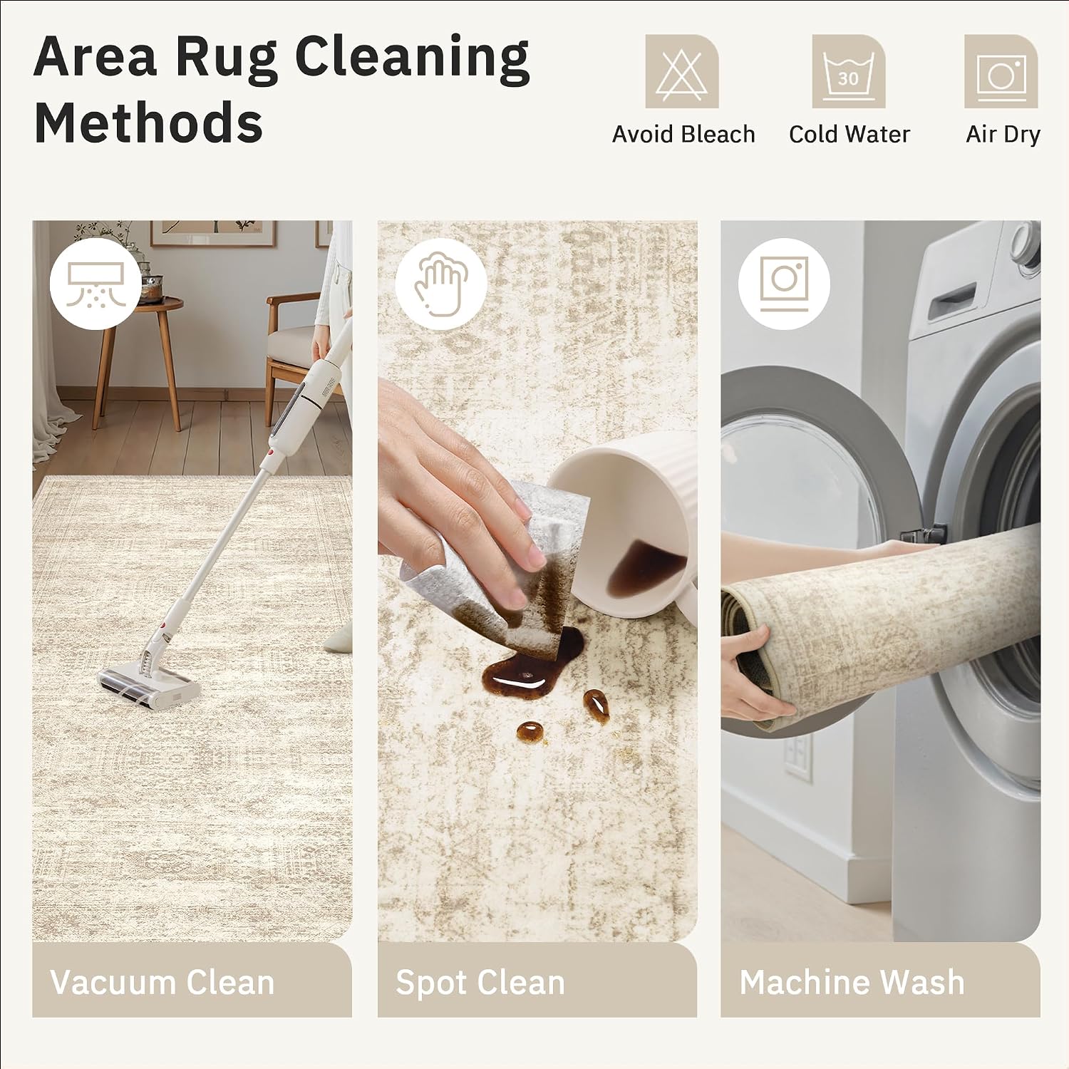 Detalle de Soalmost washable area rug 8x10