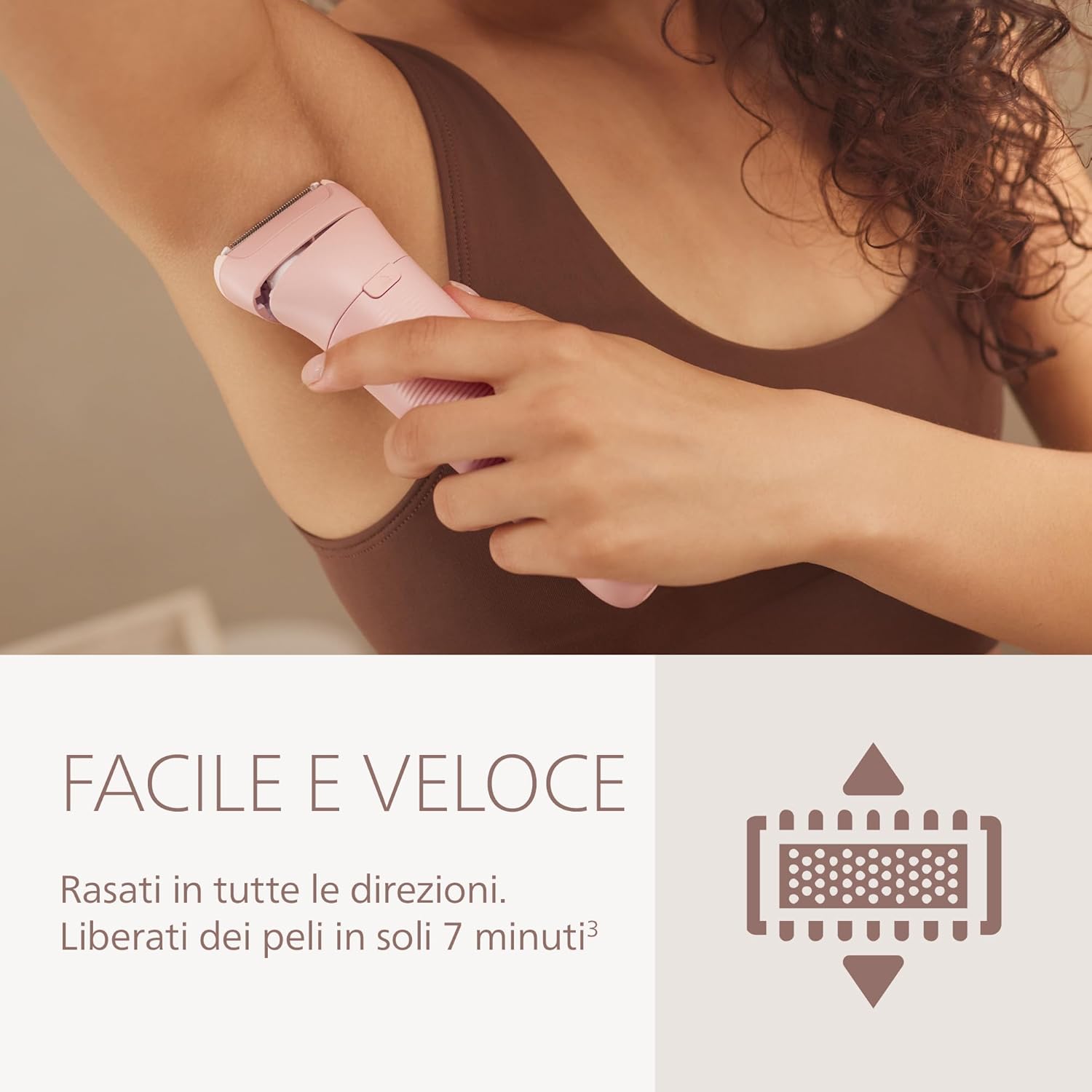 Thumbnail 5 de Philips Lady Shaver Serie 8000 BRL129/00: rasoio senza filo Wet & Dry con 3 lame e luce LED