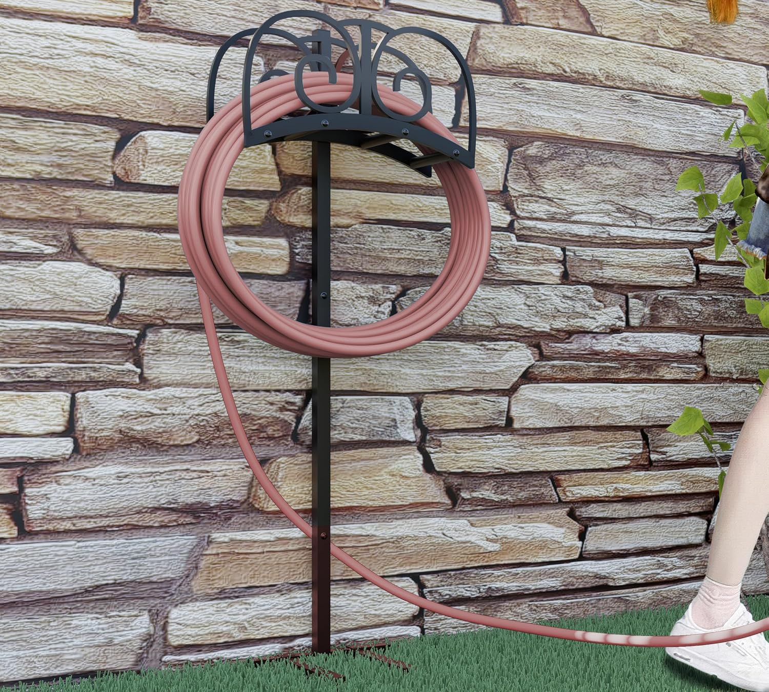 Thumbnail 6 de CALIDOLA Garden Hose Stand with 4-Point Stability and 150-Foot Reel