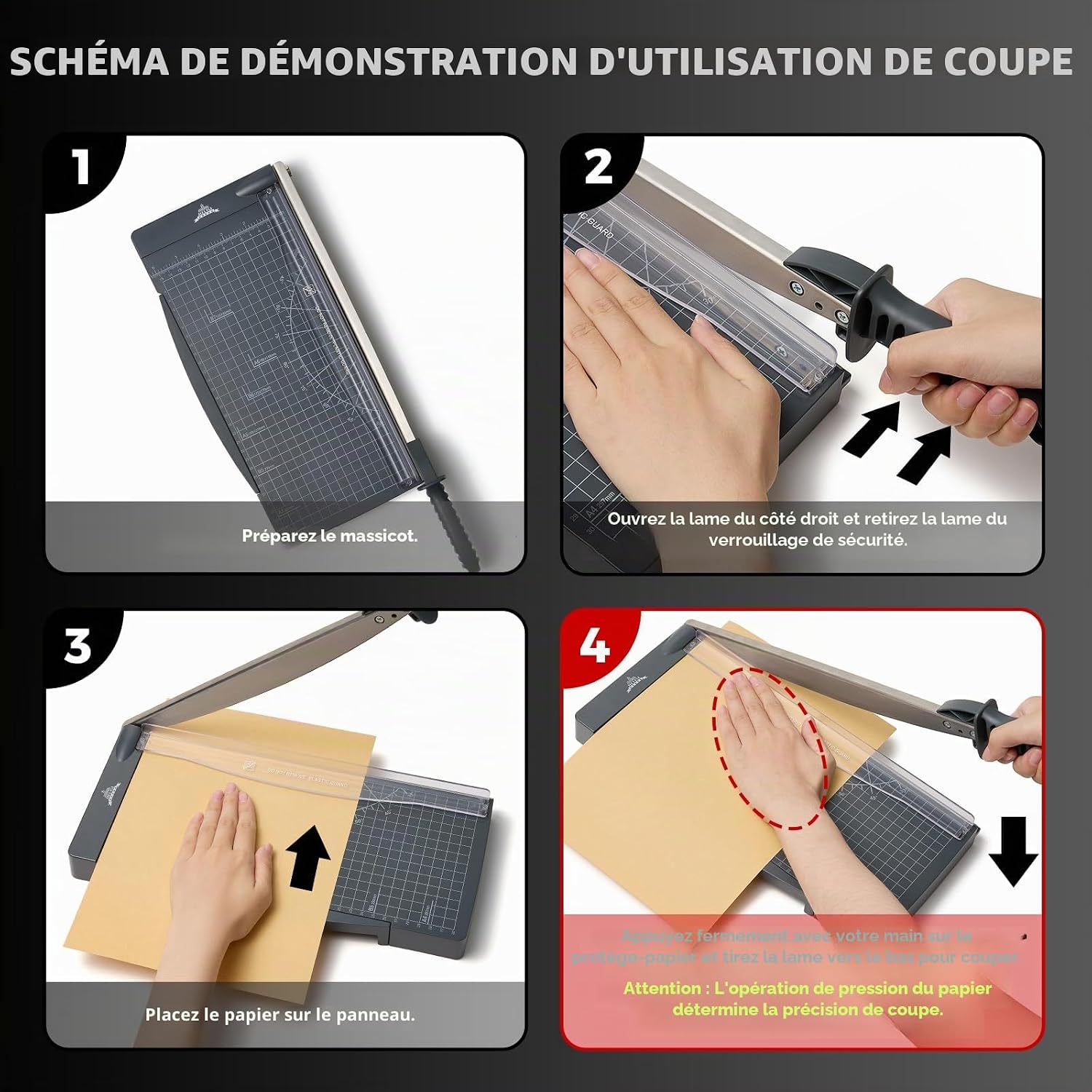 Thumbnail 6 de JIELISI Massicot A4 coupe précis 30 cm