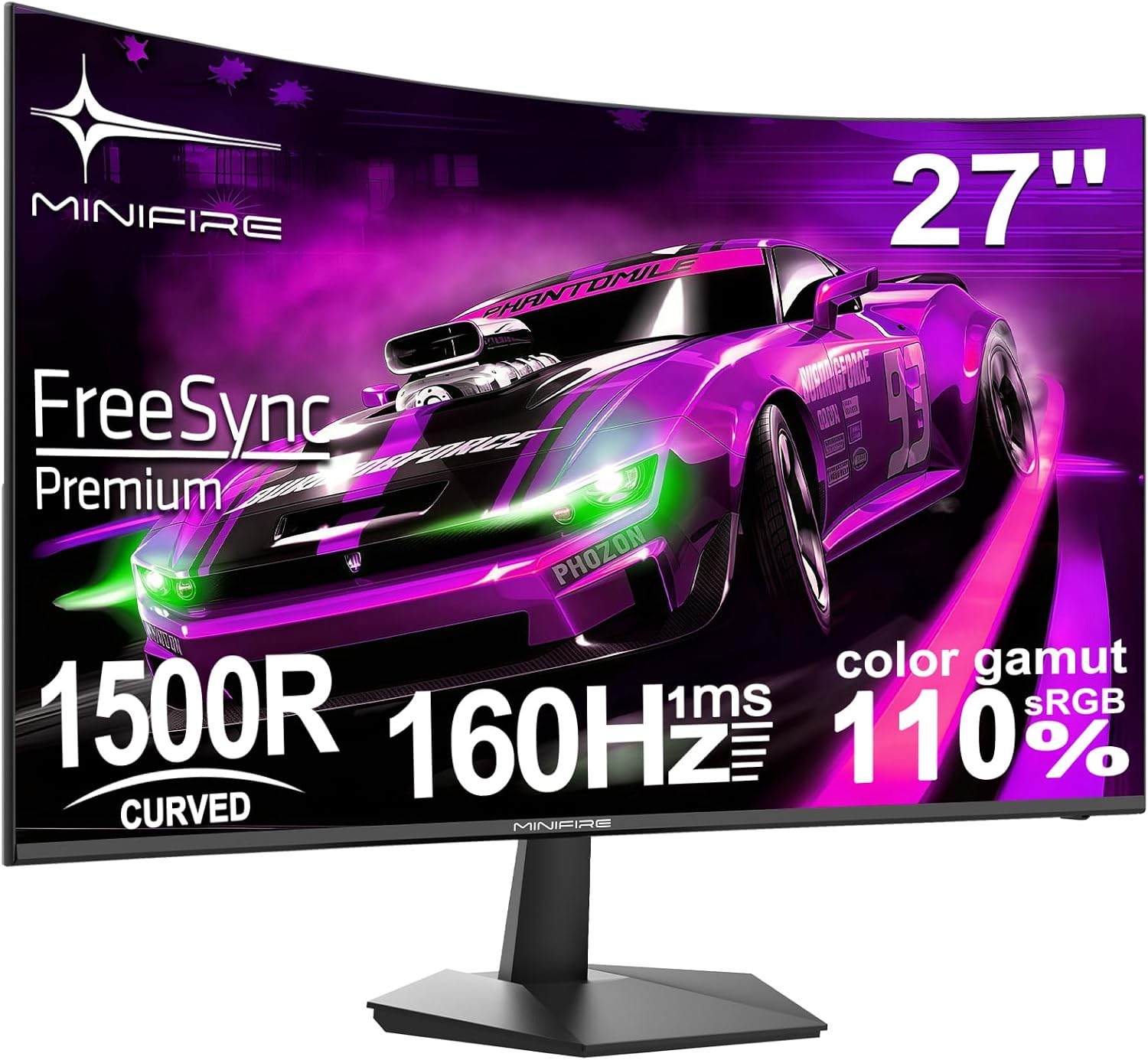 Detalle de Minifire MFG27C1L 27in Curved Gaming Monitor 160Hz