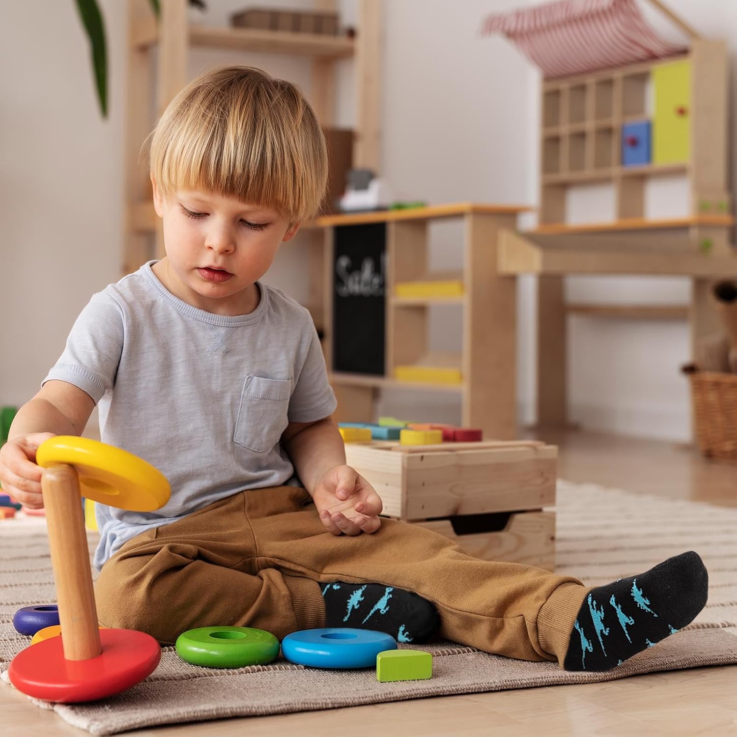 Detalle 2 de LOFIR Chaussettes en coton pour garçons 5 paires