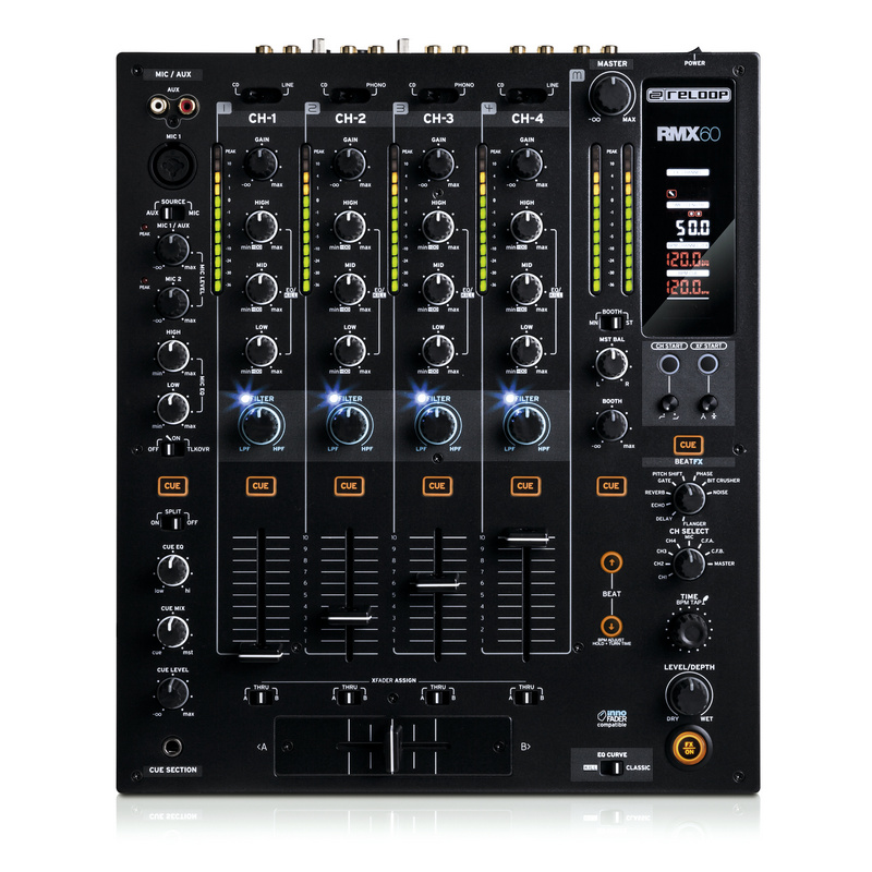 Detalle de Reloop RMX-60 Digital: mesa de mezclas 4 canales para DJs que buscan versatilidad digital