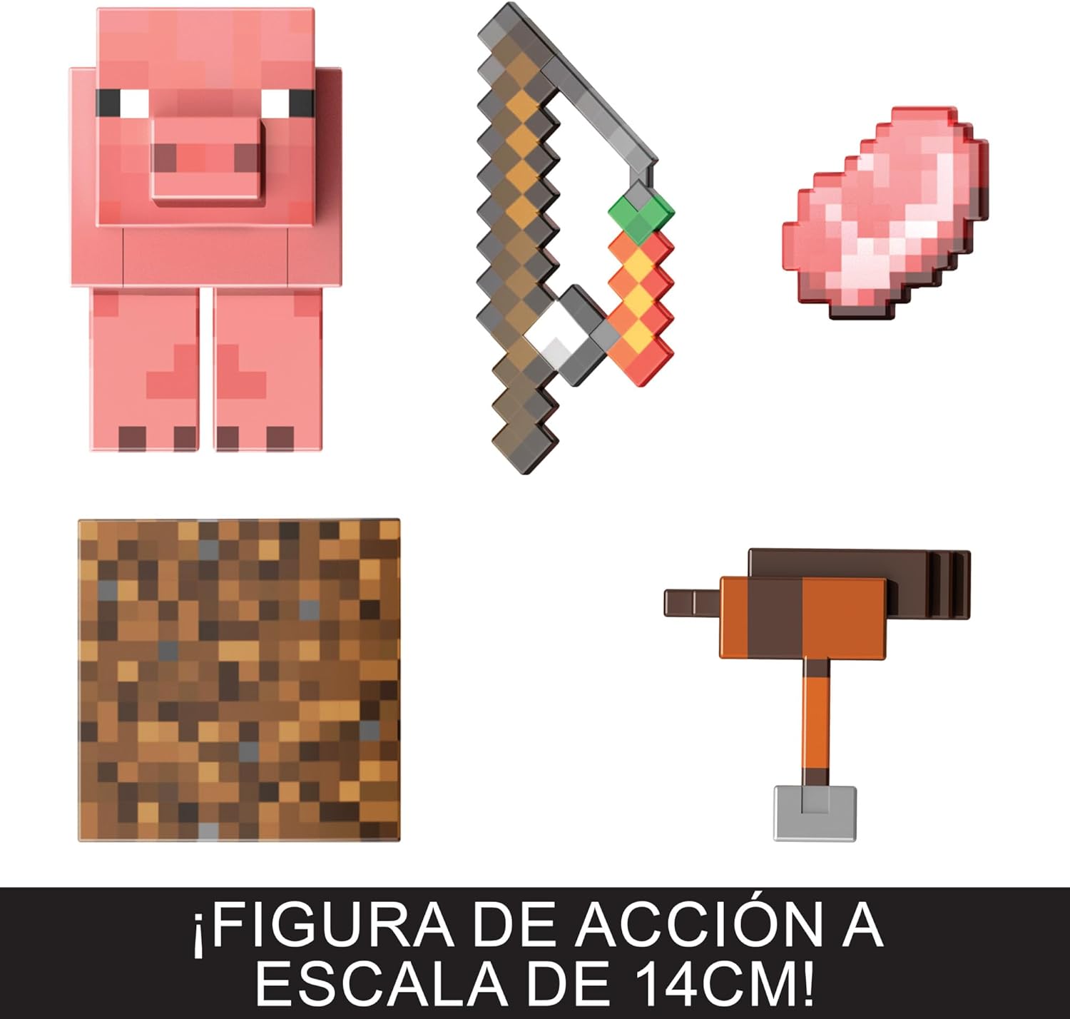 Thumbnail 2 de Mattel Minecraft HTM04 Cerdo Diamante 14 cm 🎮 con Accesorios