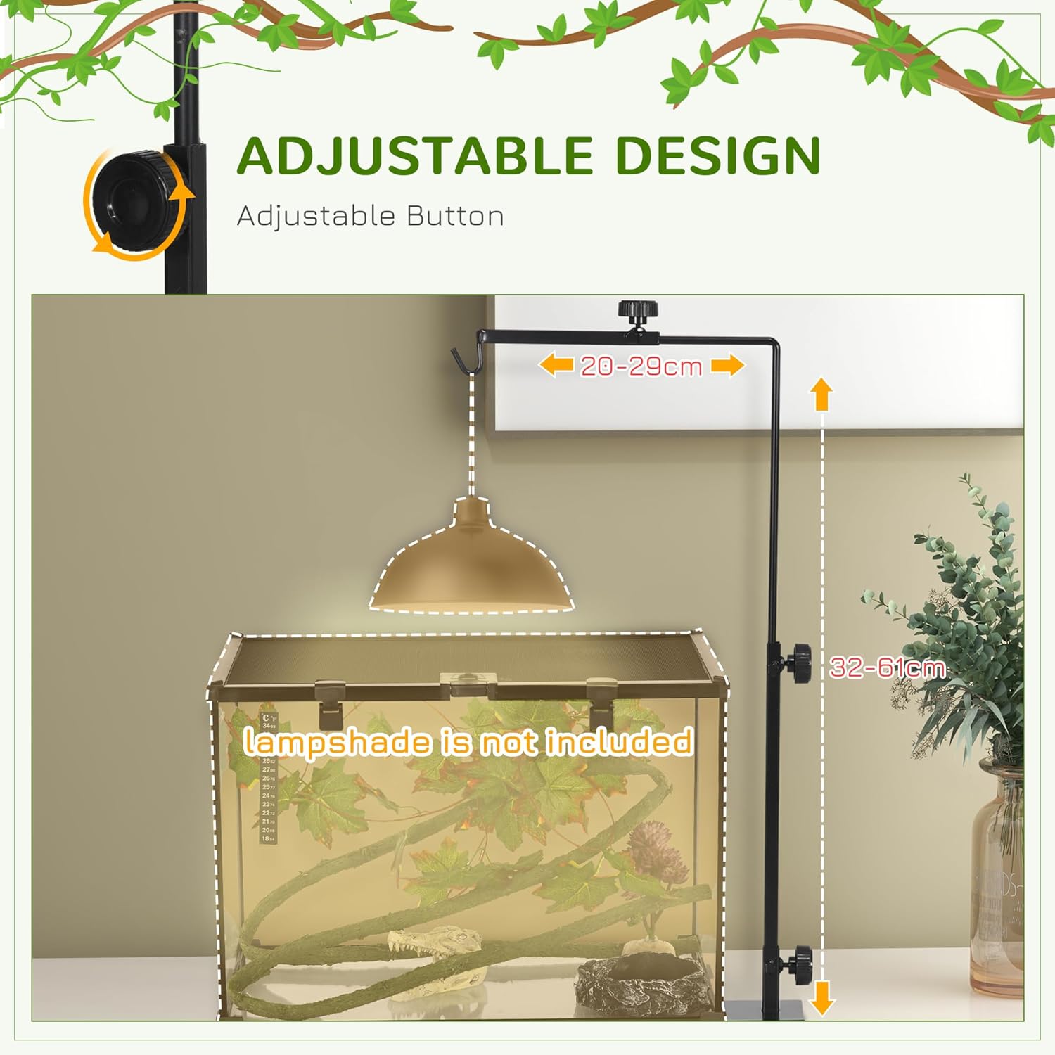 Thumbnail 3 de PawHut Reptile Lamp Stand