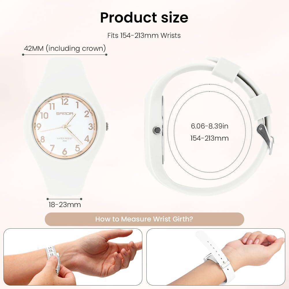Detalle 2 de AOOSU Damenuhr Analog Quarz 30 m wasserdicht