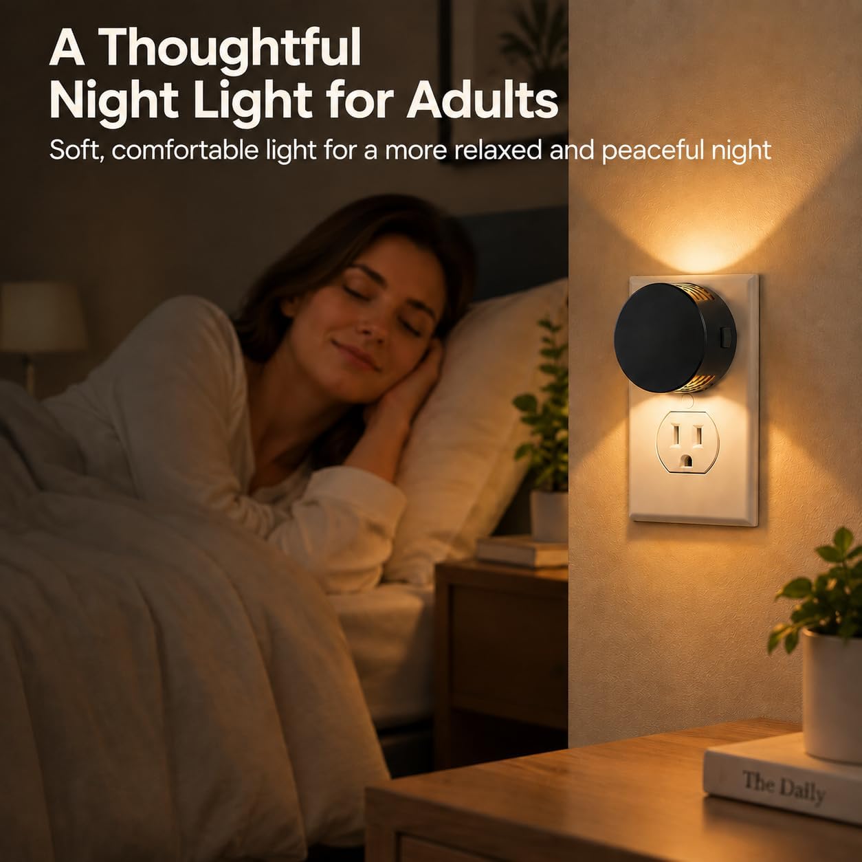 Detalle de L LOHAS LED GY11202-3000K-2 Plug-In Night Lights, 2-Pack, 3000K Warm White