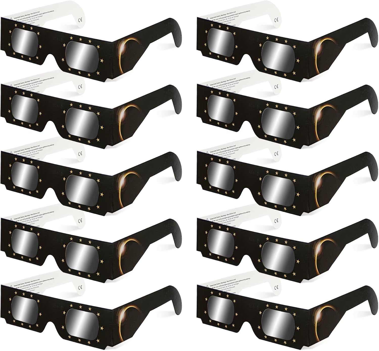 Detalle 2 de QIWEI gafas eclipse solar homologadas QW-SOZ3 (pack de 4) EN ISO 12312-2