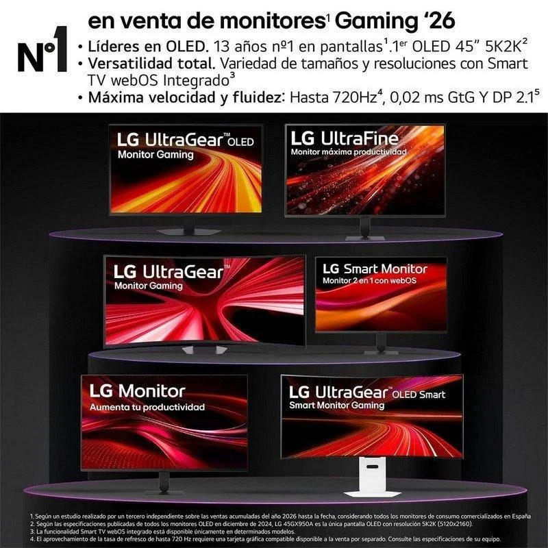 Detalle de Monitor LG UltraGear 32G620B-B 32" QHD 200 Hz IPS HDR10 FreeSync/G-Sync