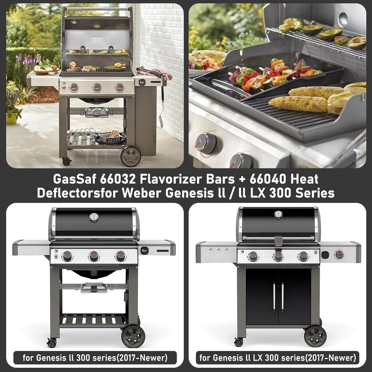 Thumbnail 2 de 66032 Flavorizer Bars & Heat Deflector Kit for Weber Genesis II 300 Series (2017+)