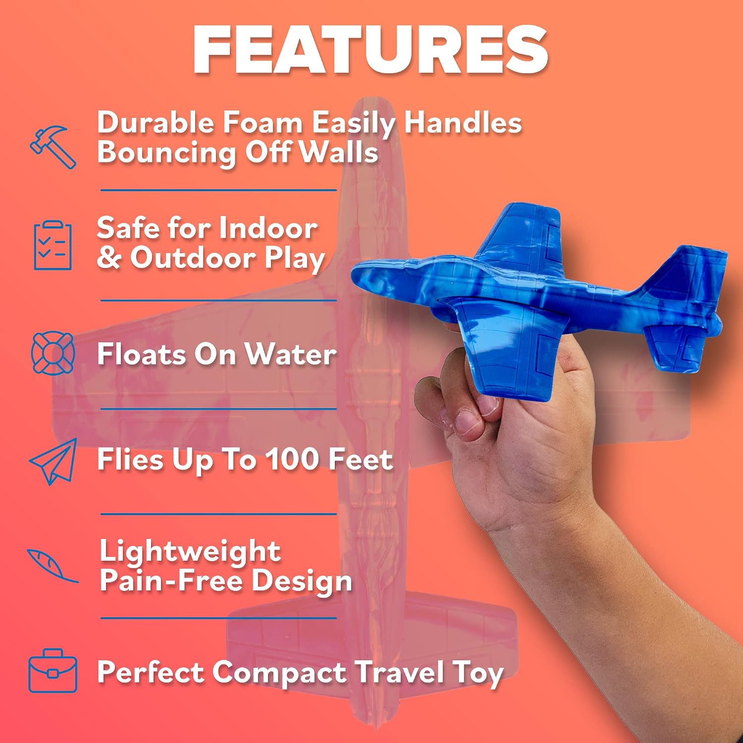 Detalle 2 de Airplane Foam Gliders for Kids