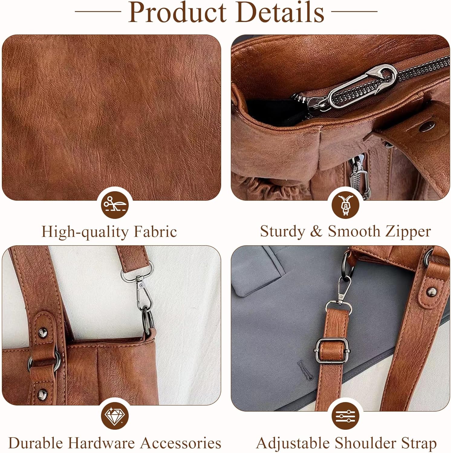 Detalle de Gluckstar Sac à Main Femme Grande Capacité – Cabas PU Imperméable et Vintage Chic