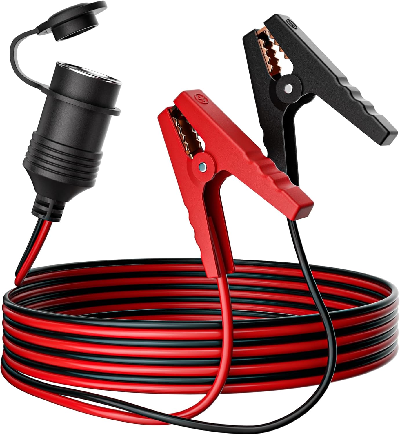 Detalle 2 de RGBer® Zigarettenanzünder Steckdose – 12V Steckdose mit Batterieklemmen für Auto, Wohnmobil, Boot
