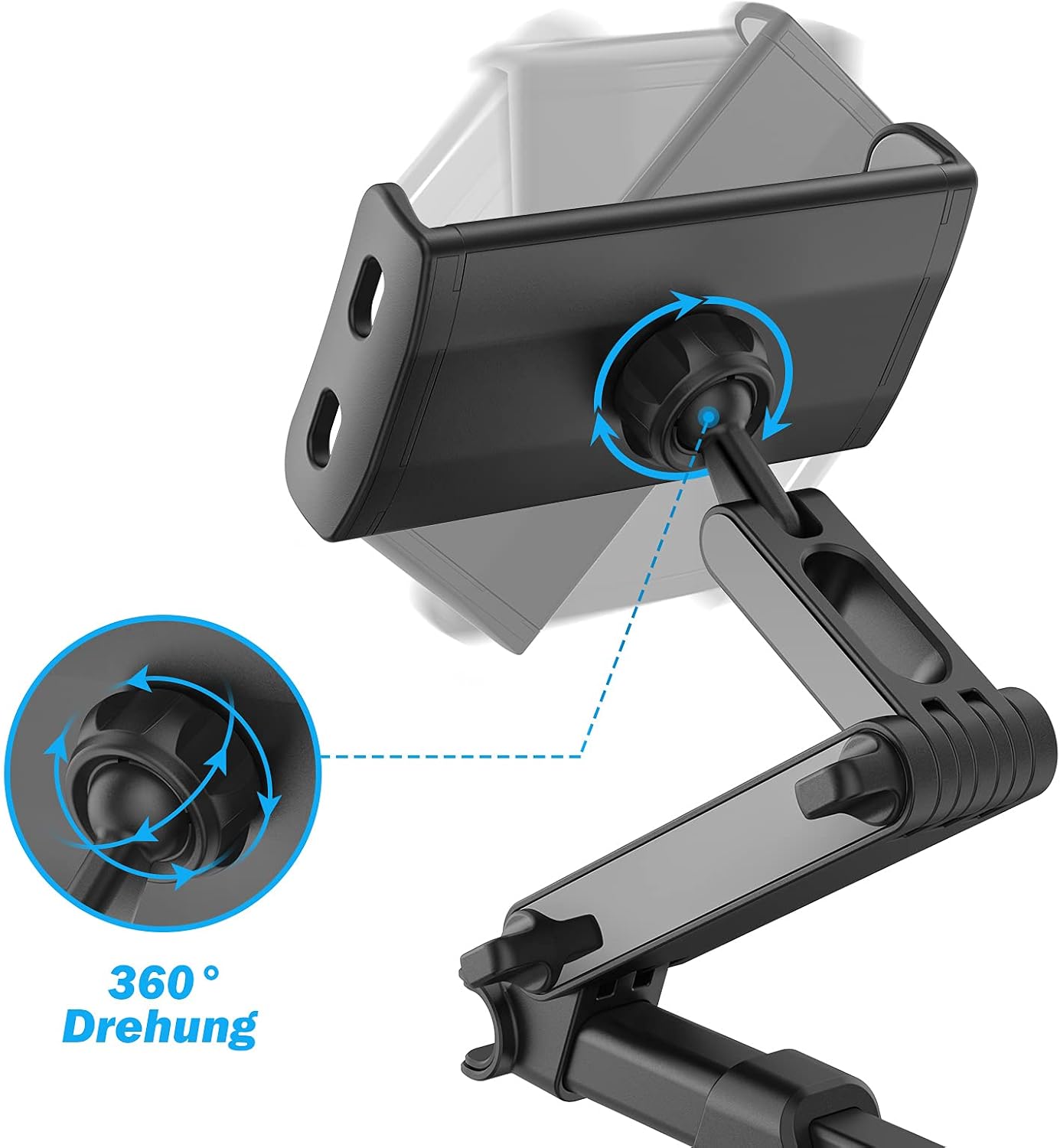 Detalle de Shawe Verstellbare Tablet-Halterung Auto – Universal KFZ-Kopfstützenhalterung für 4,7–10,5 Zoll Tablets und Smartphones