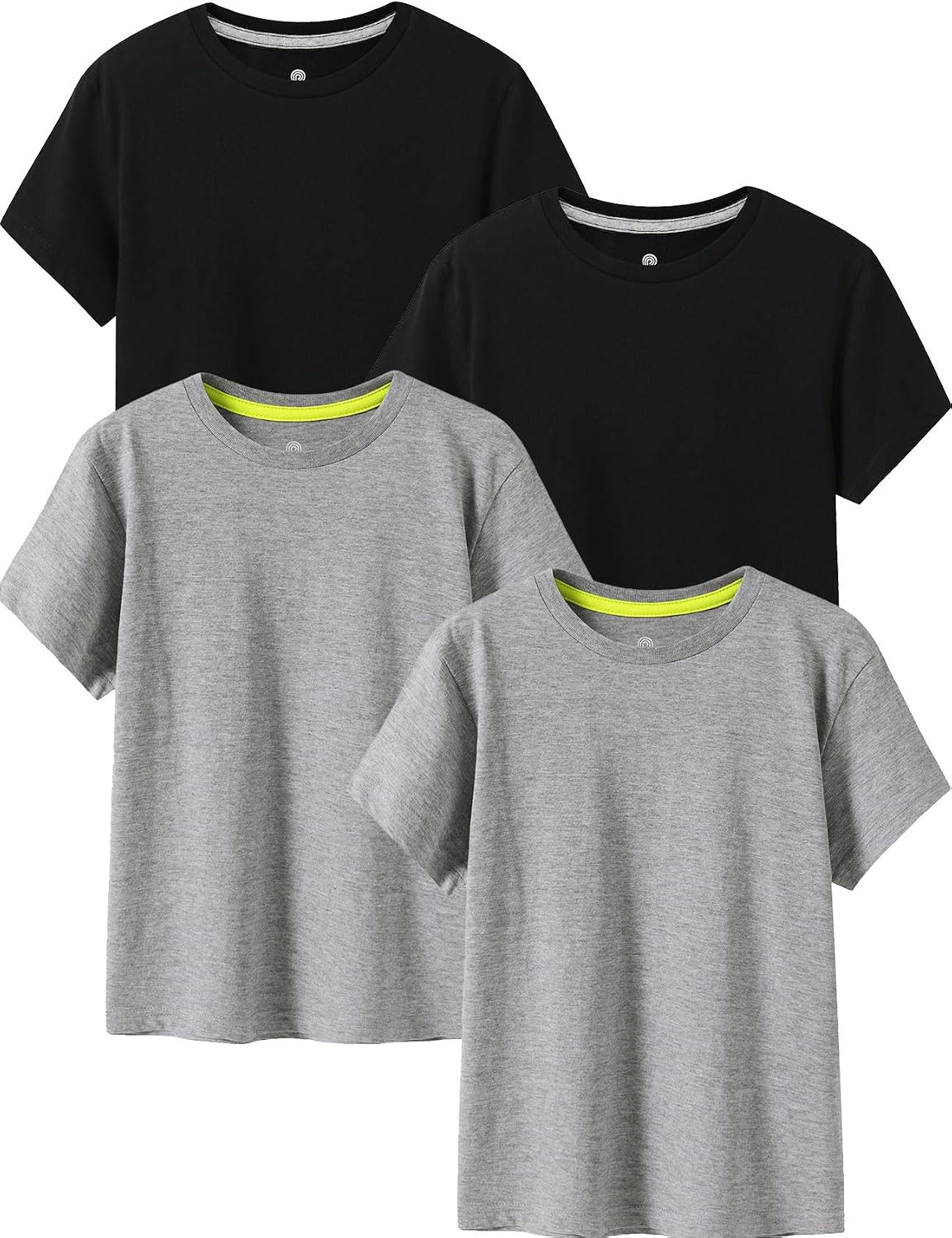 Detalle de LAPASA Kinder T-Shirt 100% Baumwolle – 4er Pack Unisex, 3–13 Jahre (K01)