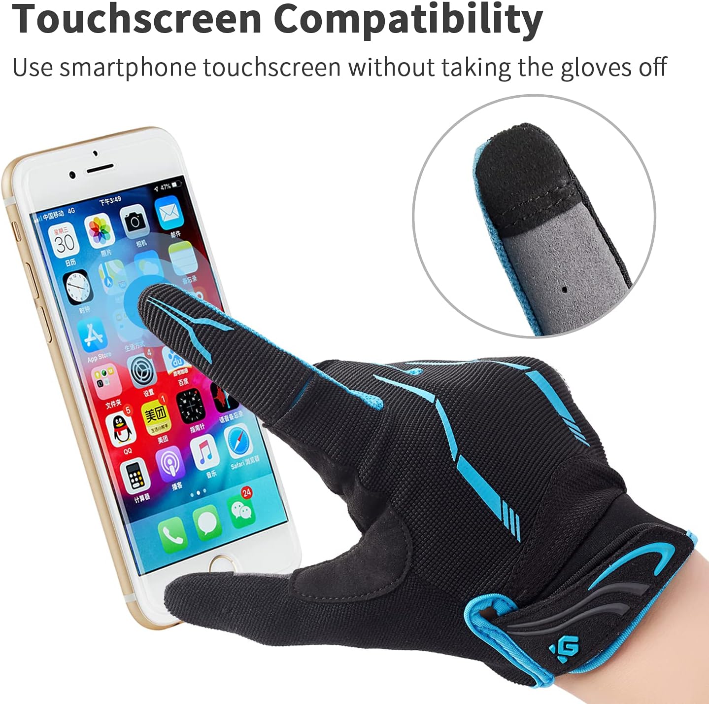 Thumbnail 1 de I Kua Fly Vollfinger Fahrradhandschuhe – Gel-Puffer, Touchscreen-kompatibel, MTB