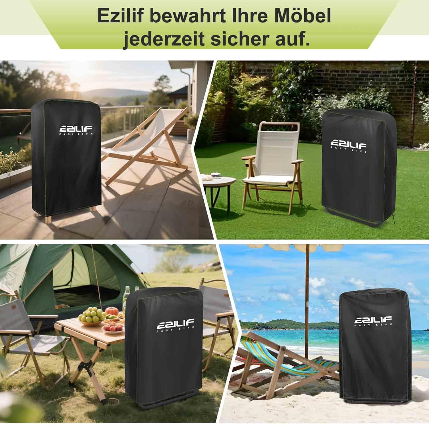 Thumbnail 6 de Ezilif Klappstuhl-Schutzhülle 2er Set 70 x 110 cm