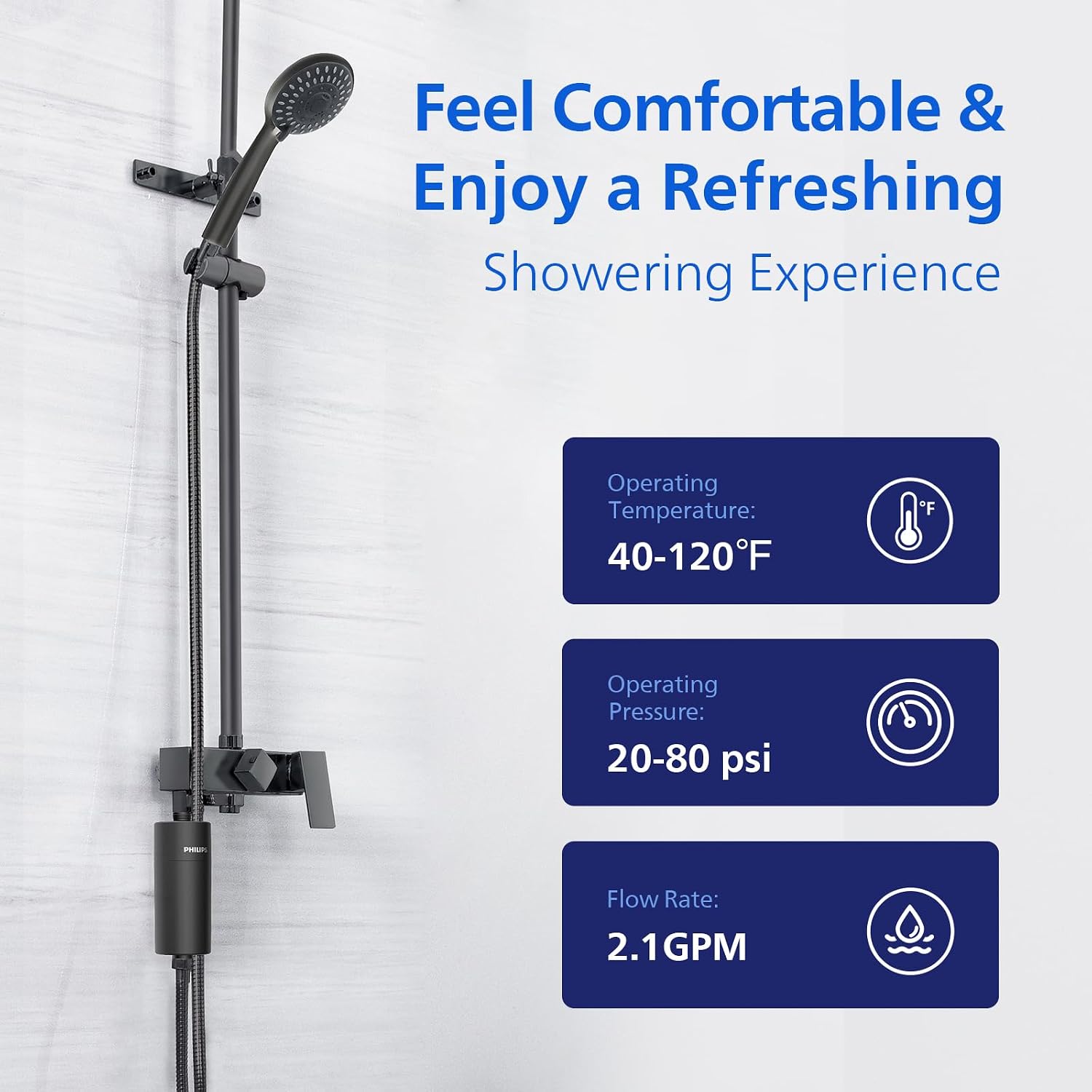 Thumbnail 6 de Philips Shower Filter AWP1775BK/37 (NSF Certified) Double-Mesh Water Softener for Hard Water
