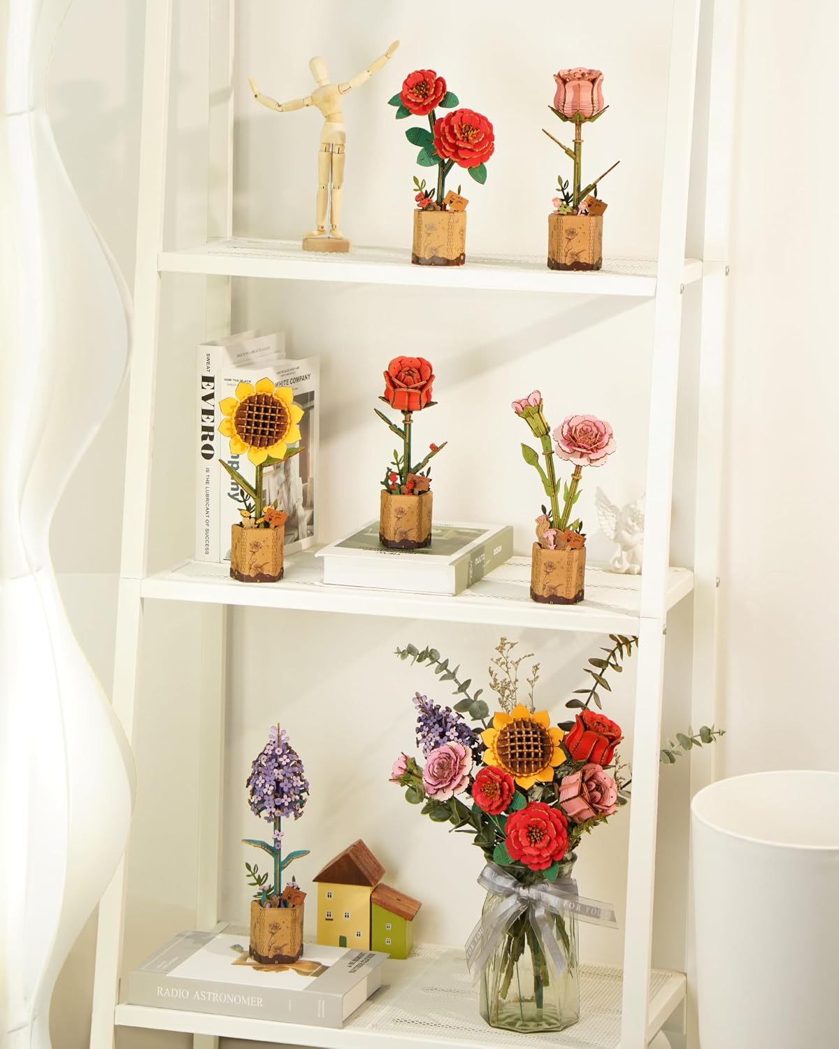 Thumbnail 6 de Rolife Puzzle 3D en bois Bouquet de fleurs « Fleur éternelle » (Rose rouge)