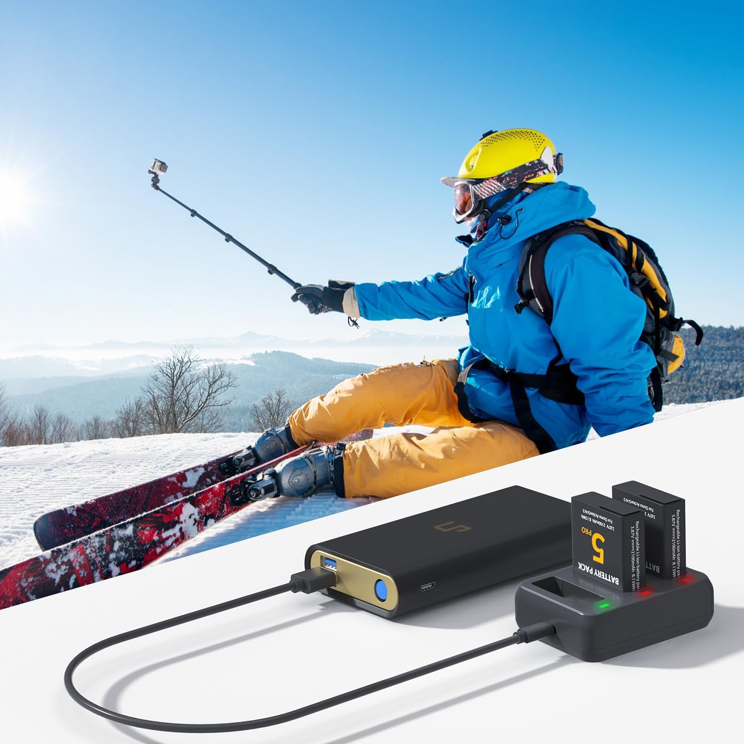 Thumbnail 6 de LP Osmo Action 5 Pro Battery Charger Pack: 2x 2100mAh Replacements for DJI Osmo Action 3/4/5 Pro