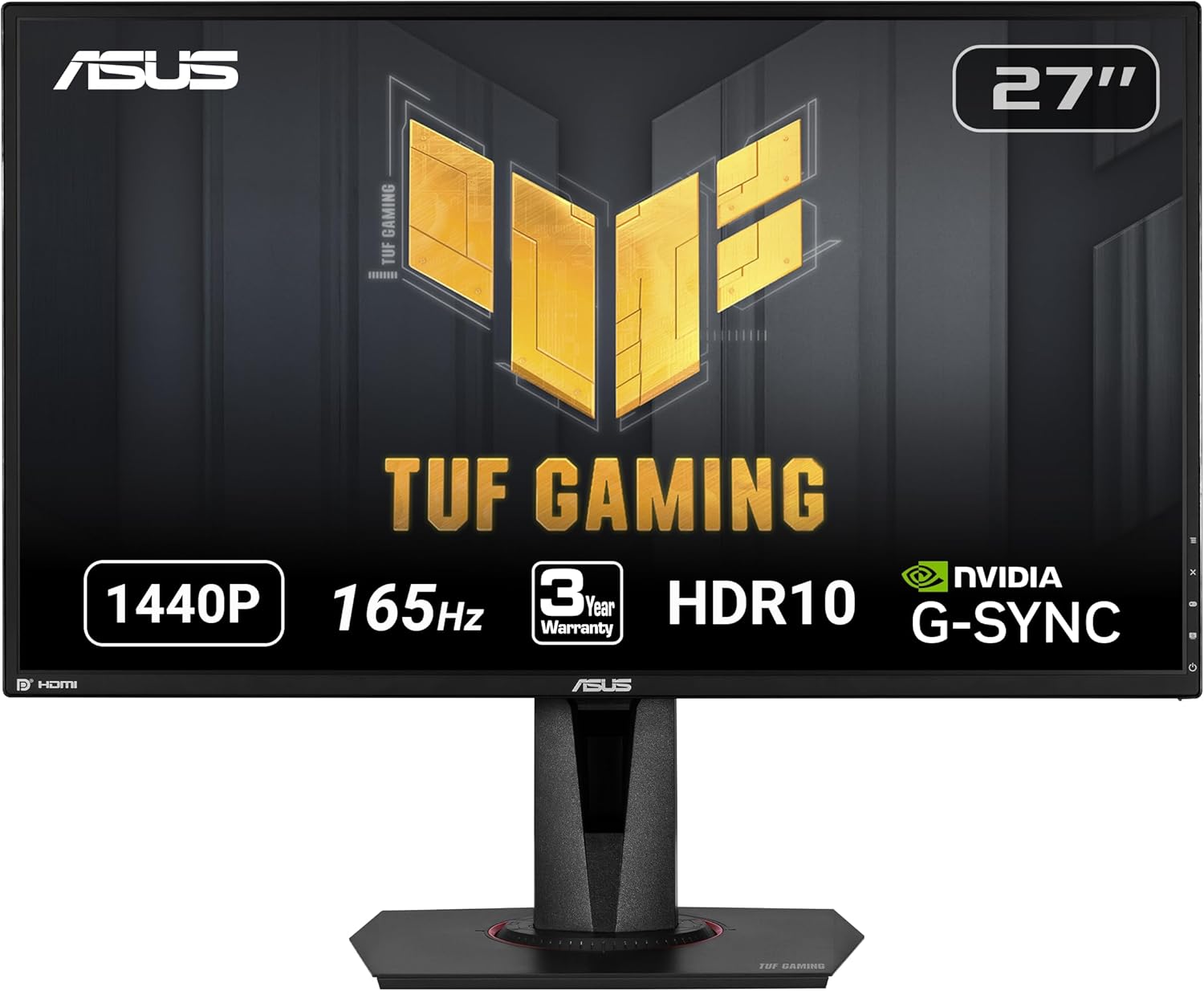 Detalle de ASUS TUF Gaming VG27AQ: 27" 2K HDR IPS Monitor for Smooth, Immersive Play