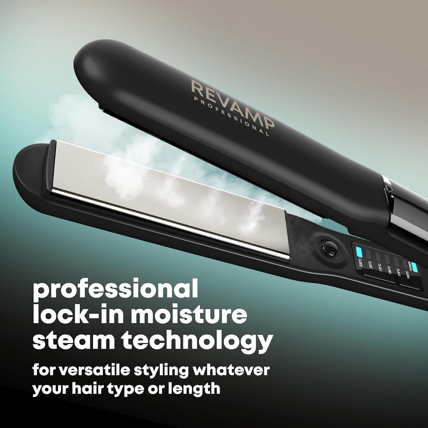 Thumbnail 1 de REVAMP Steam Care Lisseur à Cheveux en Céramique – Lisseur à Vapeur avec Plaques Ionique et Technologie Hydratante