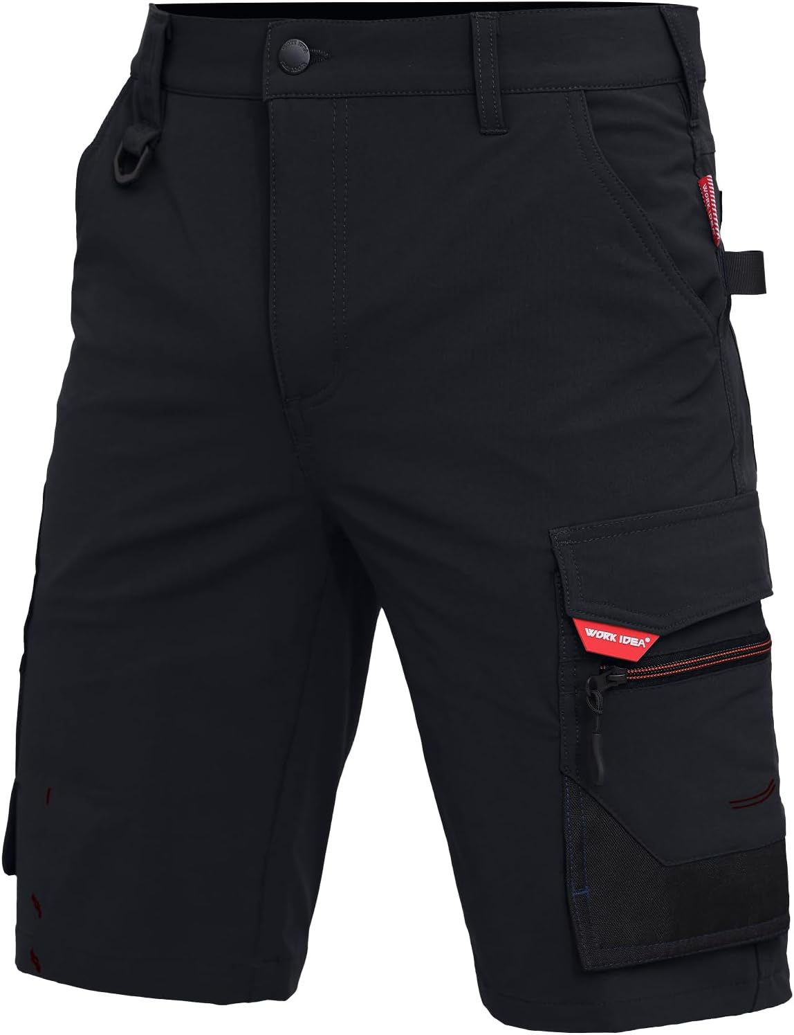 Detalle de WORK IDEA Herren Slim-Fit Stretch Arbeitsshorts – strapazierfähig und elegant im Arbeitsalltag
