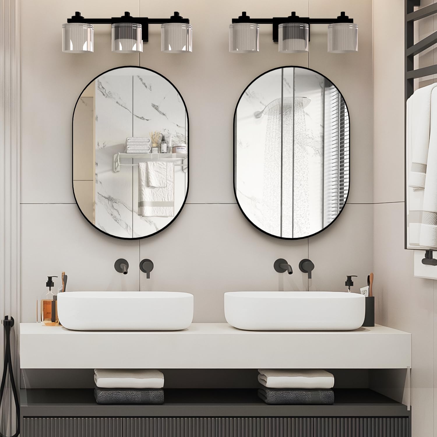 Thumbnail 1 de NEUWEABY Oval Bathroom Mirror 20 × 30 in