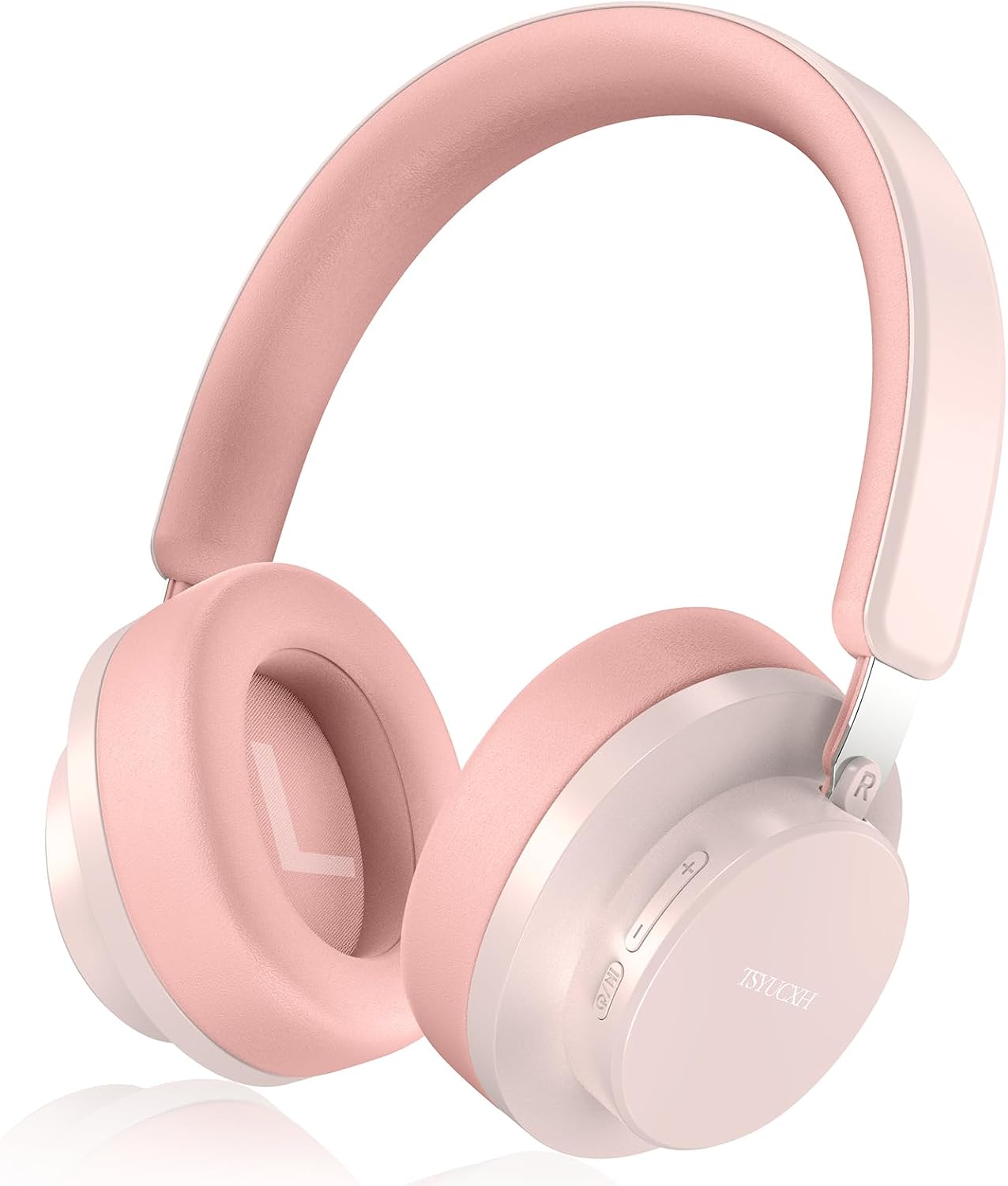 Detalle de TSYUCXH Noise Cancelling Wireless Over-Ear Headphones (Pink) with Microphone