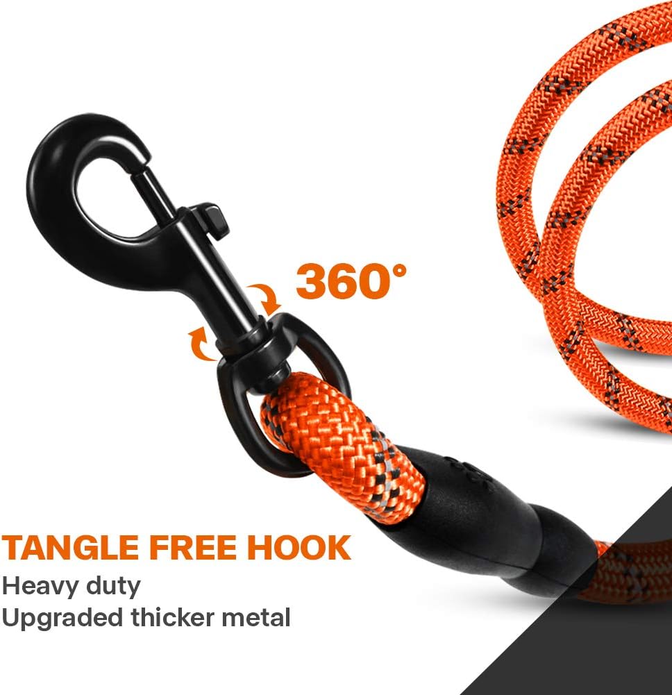 Thumbnail 5 de Taglory laisse pour chien en nylon tressé avec poignée rembourrée et fils réfléchissants – corde 1,5 m