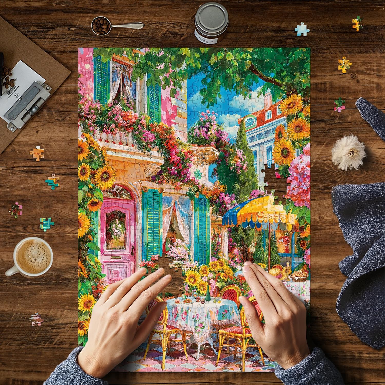 Thumbnail 3 de HUADADA 500 Piece Jigsaw Puzzle – The Sunflower Terrace