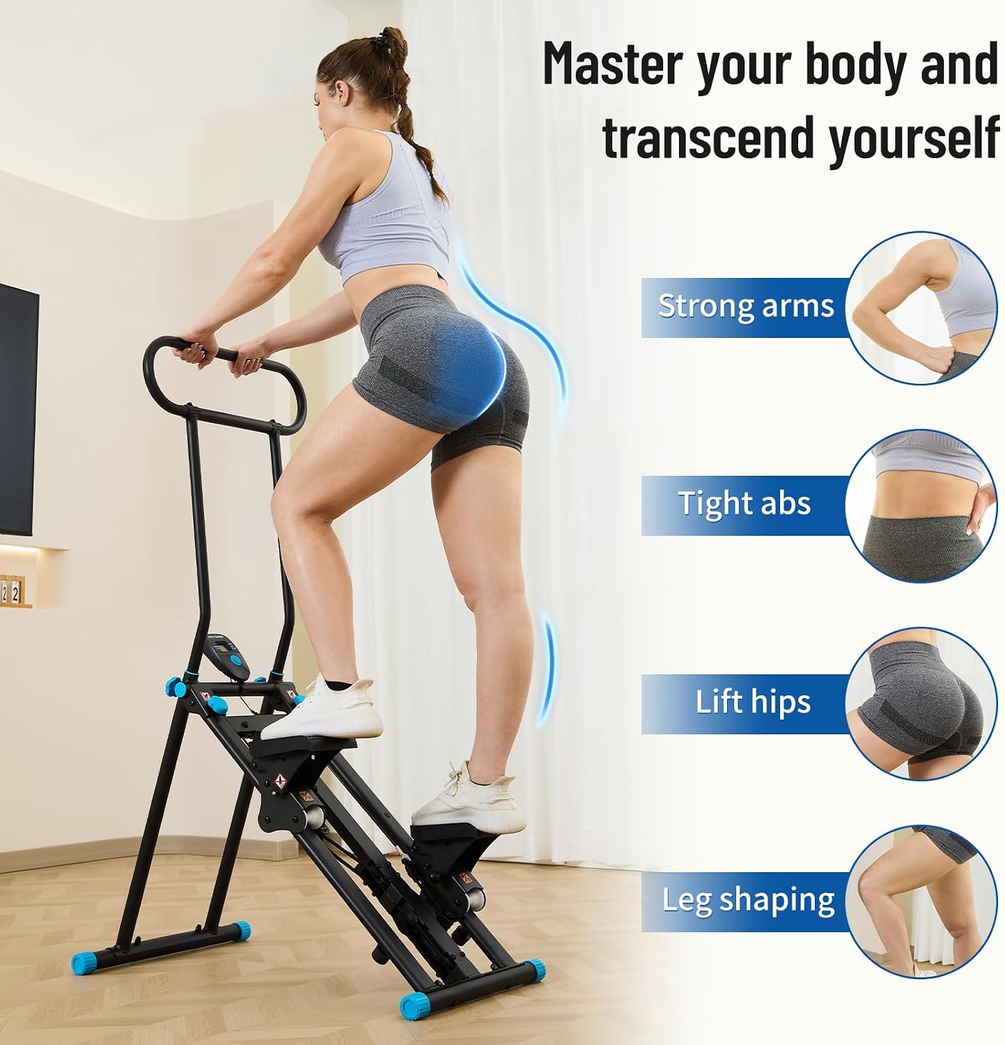 Detalle de HXD-ERGO Home Stair Stepper, 6 Resistance Levels, 3-Height Handlebar