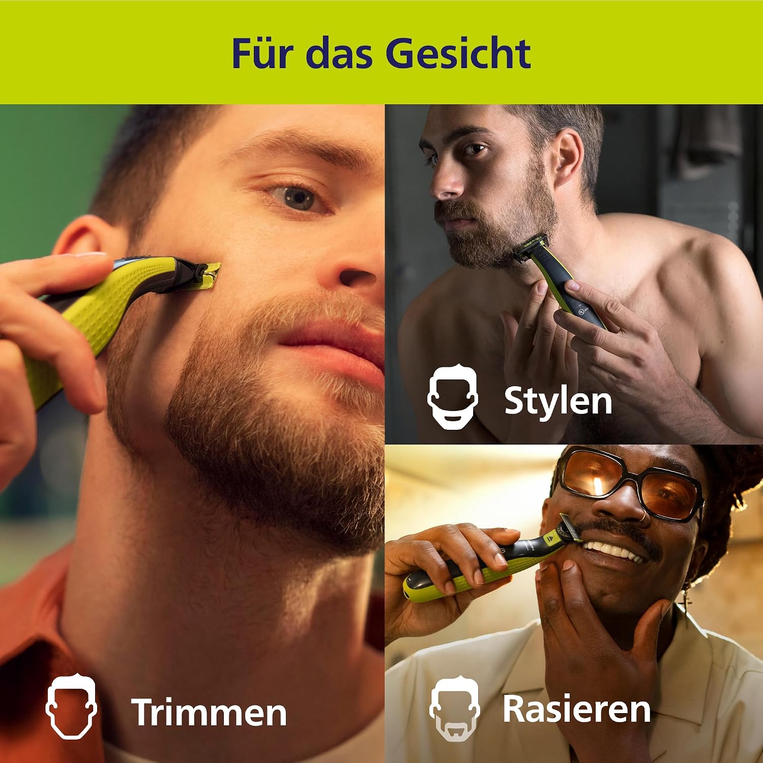 Detalle 2 de PHILIPS OneBlade 360 3 Aufsätze 🪒