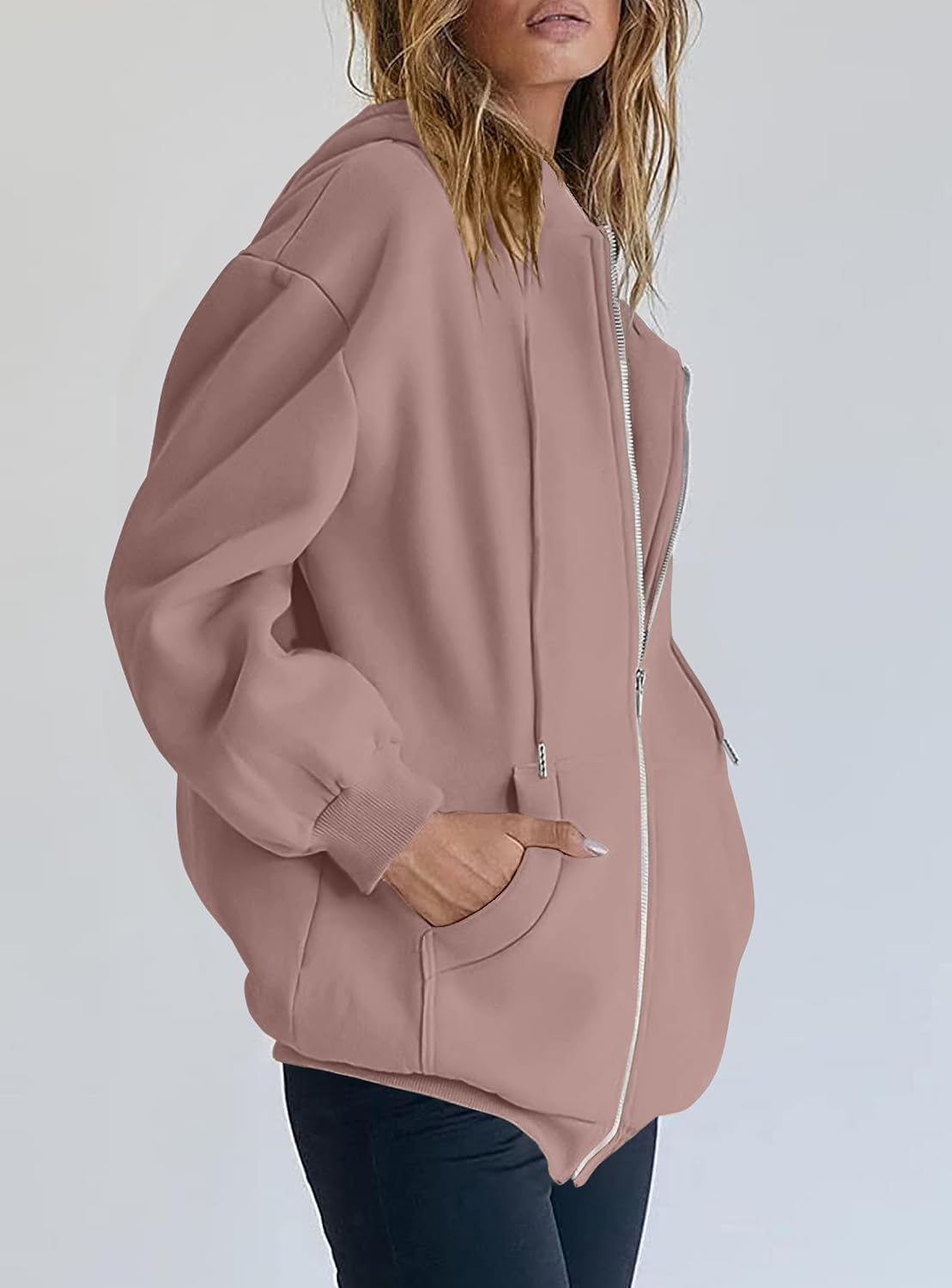 Detalle de PRETTYGARDEN Women's 2026 Spring Zip Up Y2K Hoodies: Cozy, Casual jacket with pockets