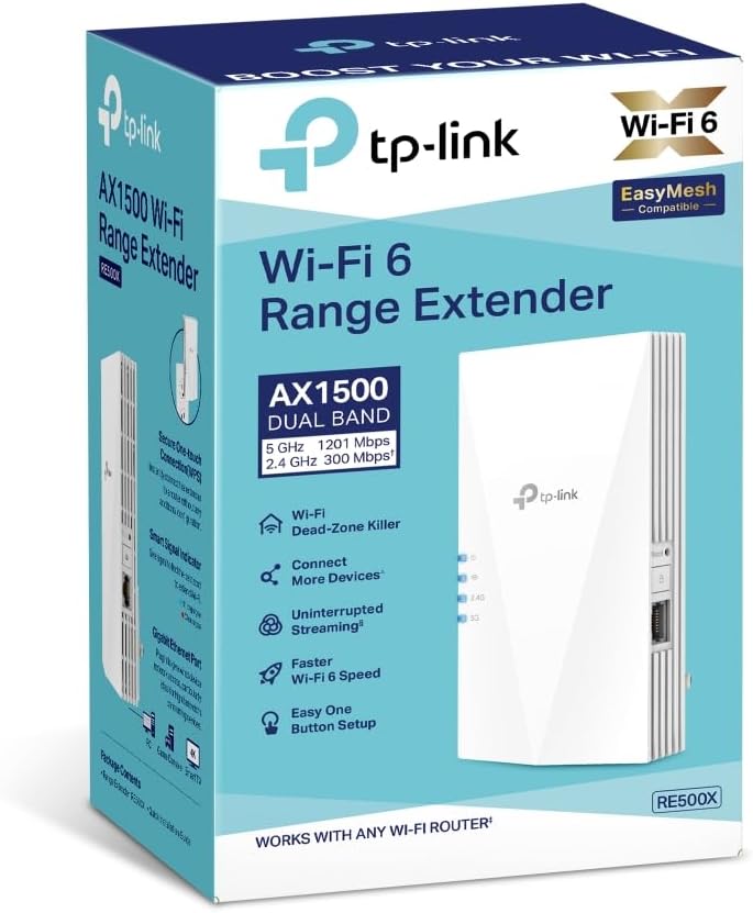 Thumbnail 6 de TP-Link RE500X WiFi 6 AX1500 WiFi Extender (WiFi Booster) with Gigabit Ethernet, EasyMesh & App Control