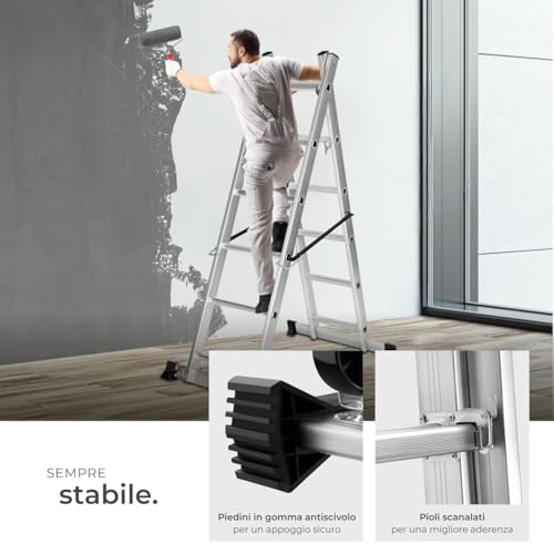 Detalle de tectake scala multifunzione in alluminio