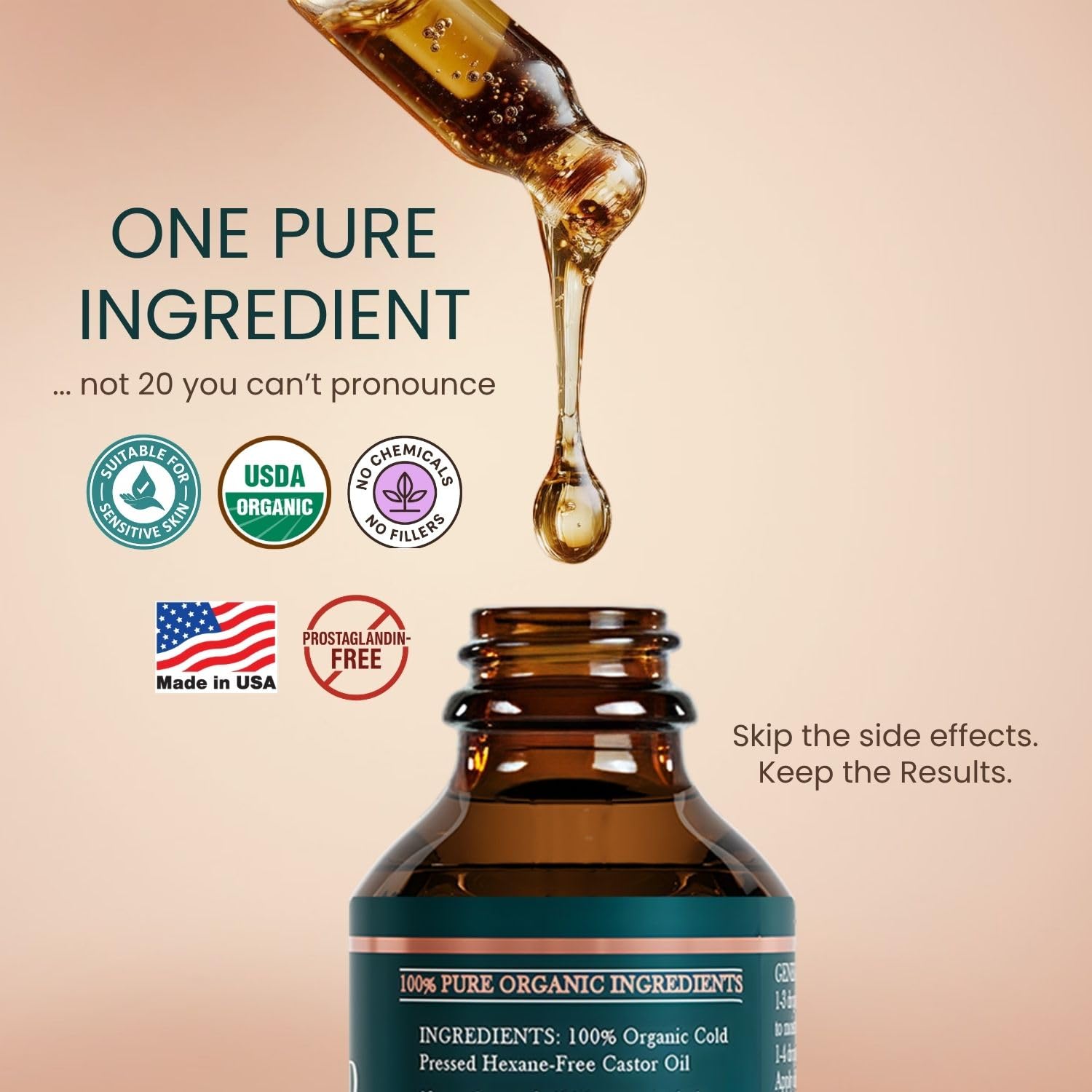 Thumbnail 2 de Live Fraiche Organic Castor Oil Lash Serum for Hair Growth (2oz glass bottle + filled mascara tube)